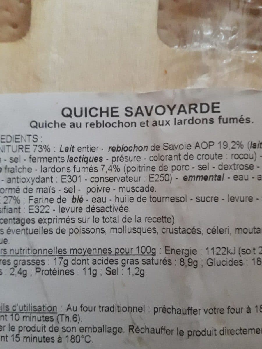 Pierre Clot Quiche savoyarde packshot