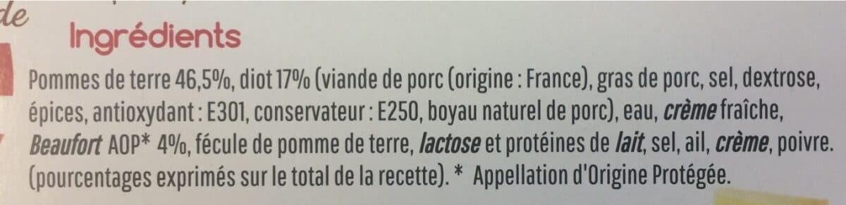 Pierre Clot Mon gratin Beaufort AOP et diot packshot