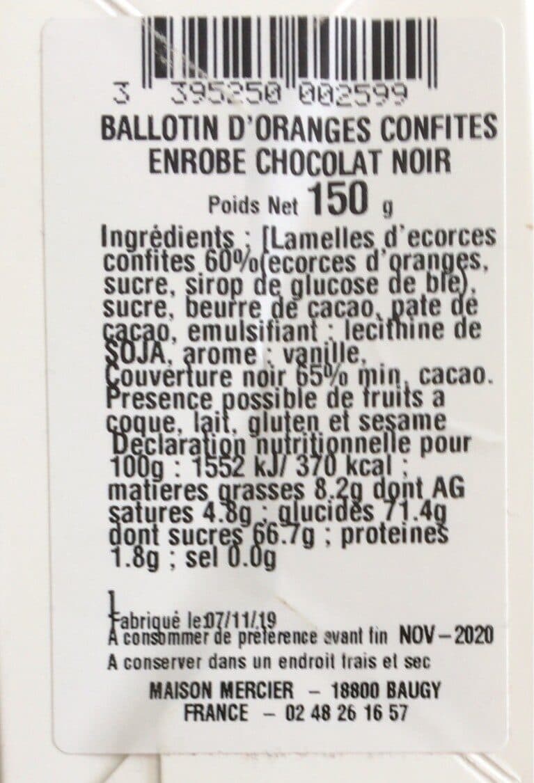 Jules o fourneaux Orangettes chocolat noir packshot