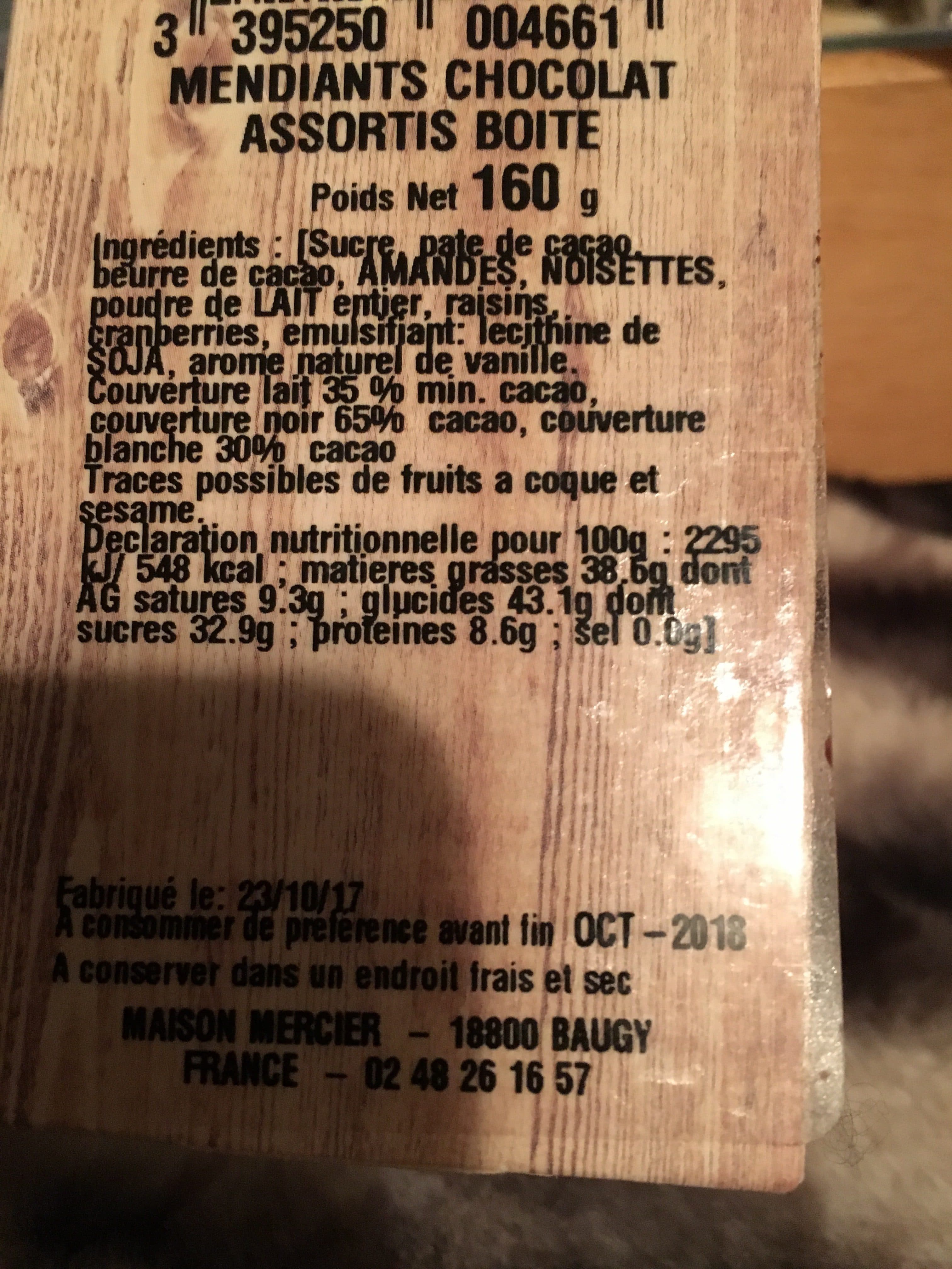 Mercier Mendiants packshot