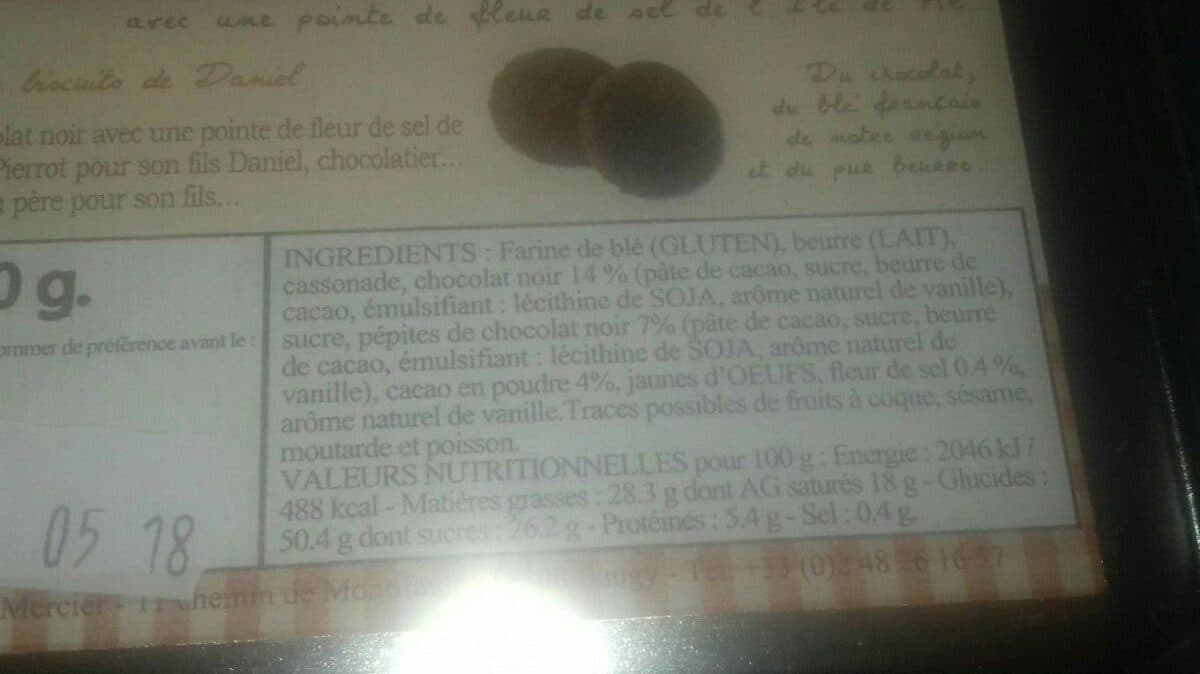 Mercier Sablé au chocolat packshot
