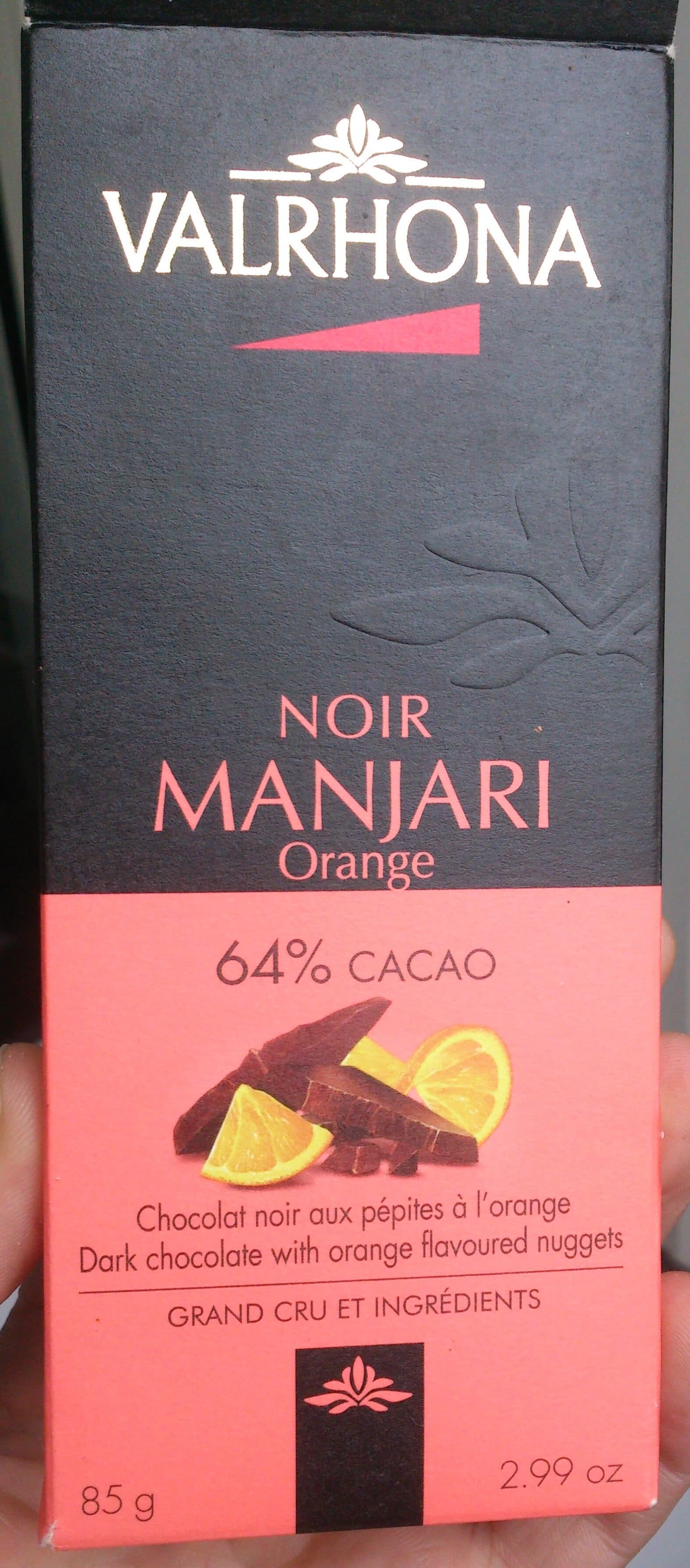 Valrhona Chocolat Noir Manjari à l'orange packshot