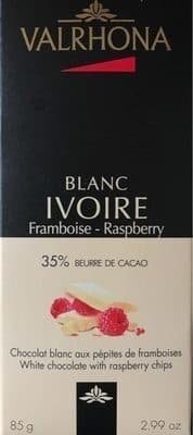 Valrhona Tablette Chocolat Blanc Aux Pépites De Framboise packshot