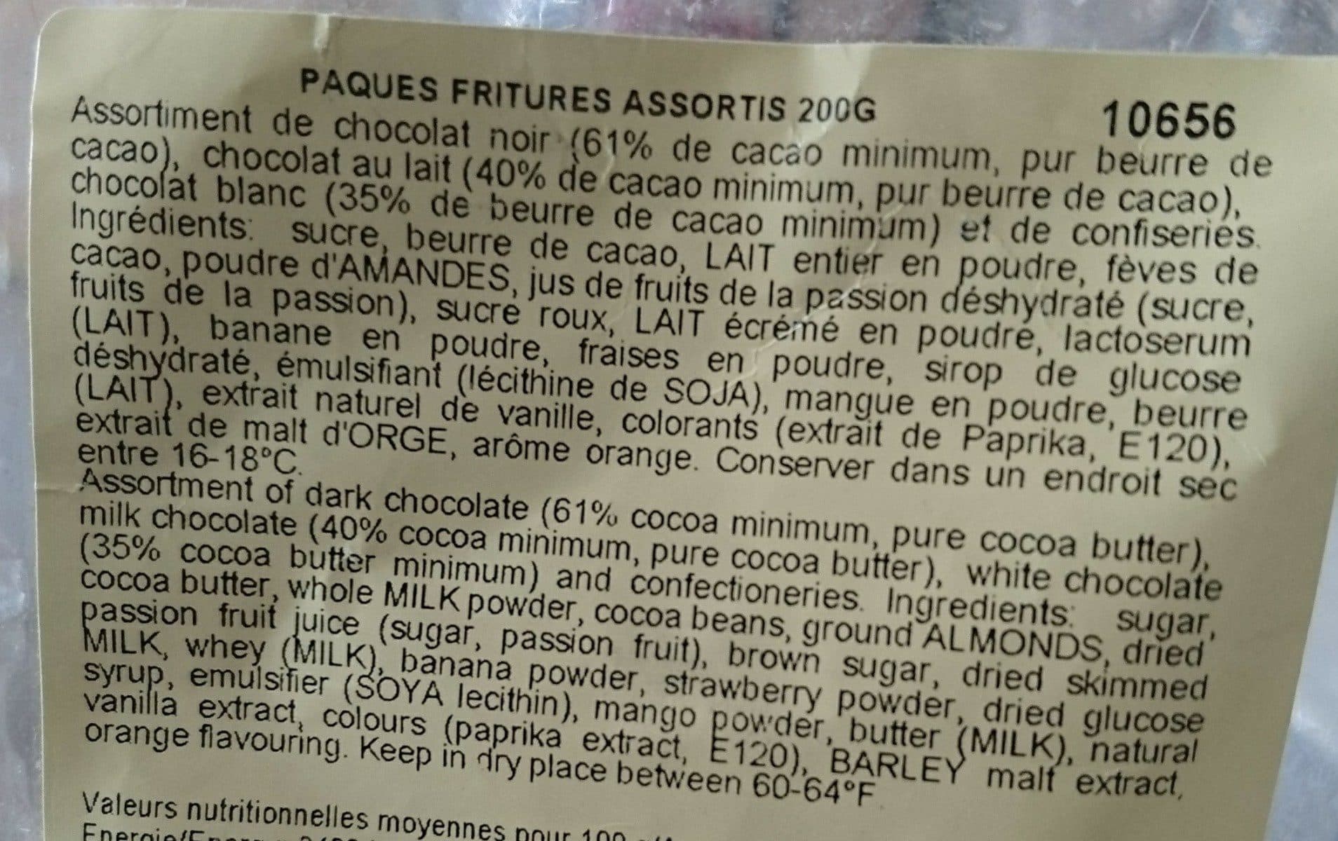 Open Food Facts Pâques fritures assortis packshot