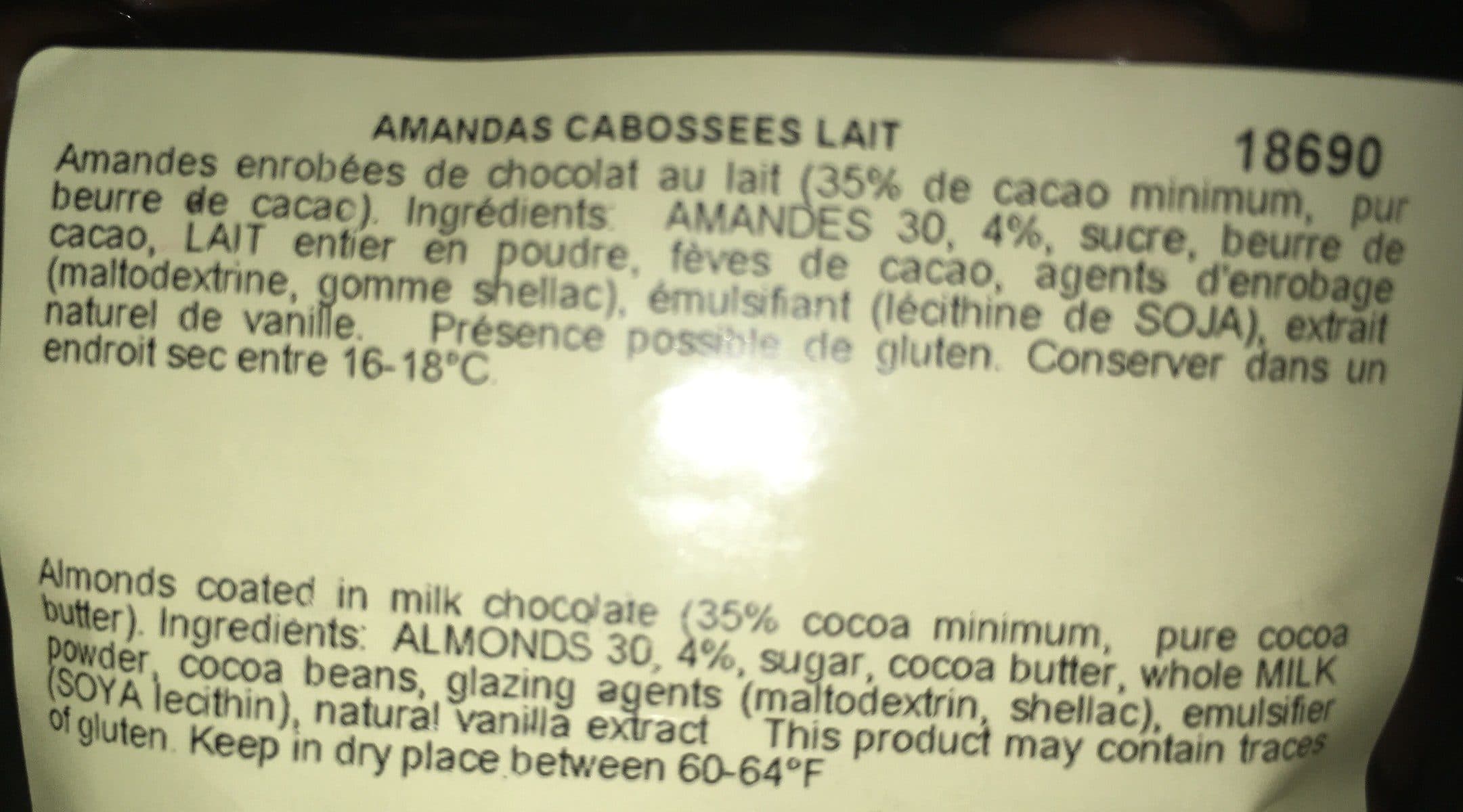 Open Food Facts Amandas Cabossees Lait packshot