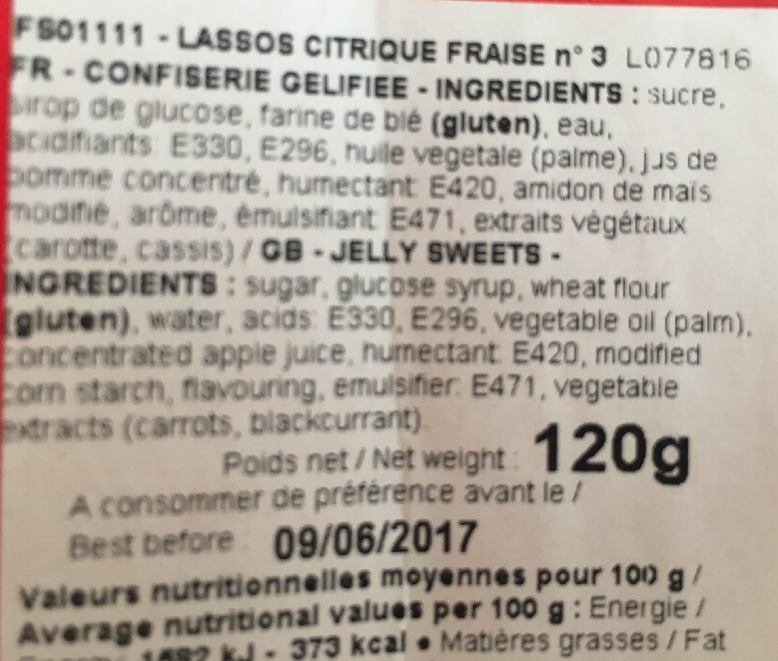Fizzy Sachet Lassos Citriques Fraise 120G Fizzy Sweet packshot