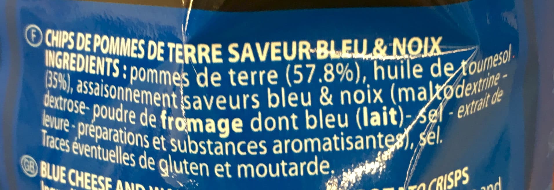 Sibell Chips craquantes saveurs Bleu & Noix packshot