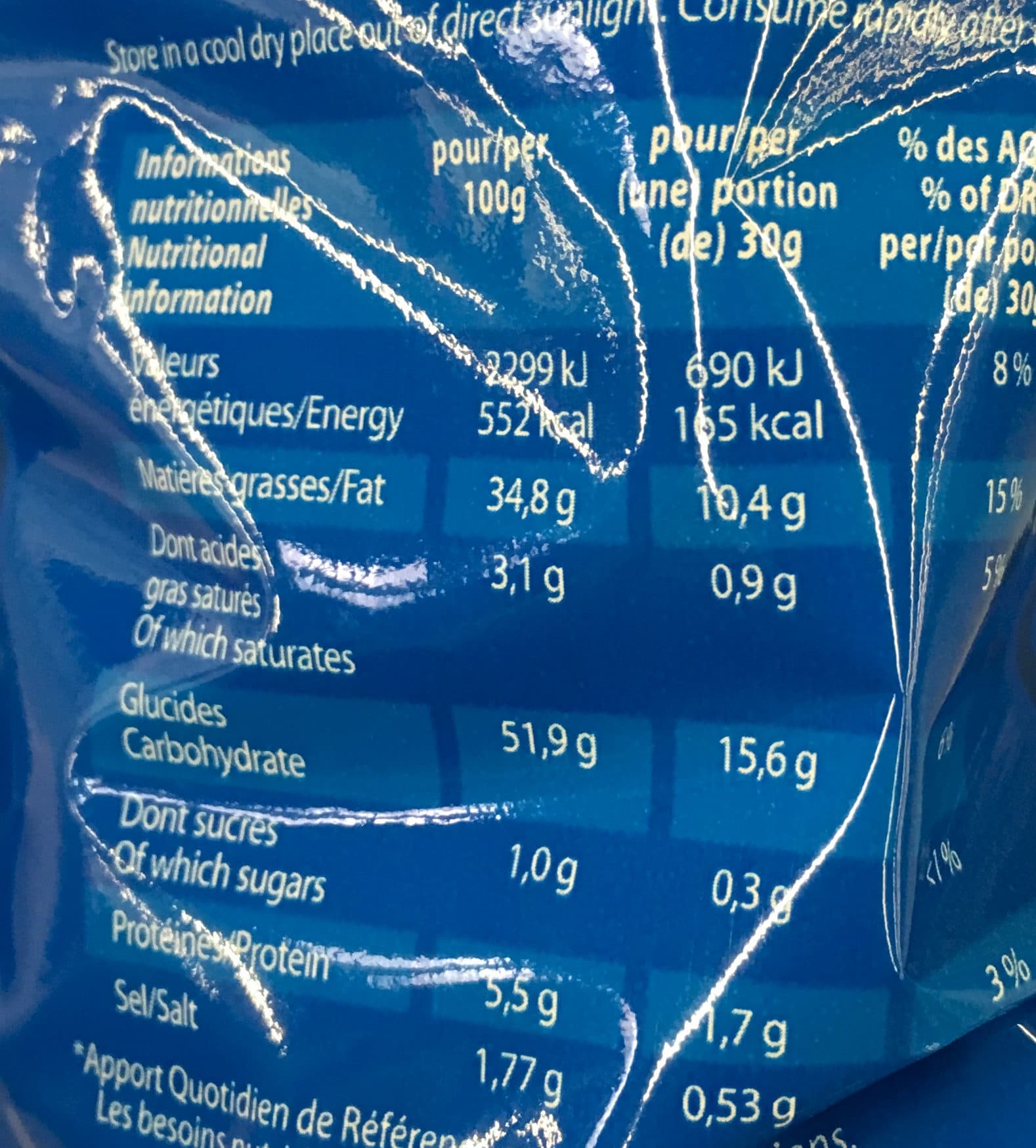Sibell Chips craquantes saveurs Bleu & Noix packshot