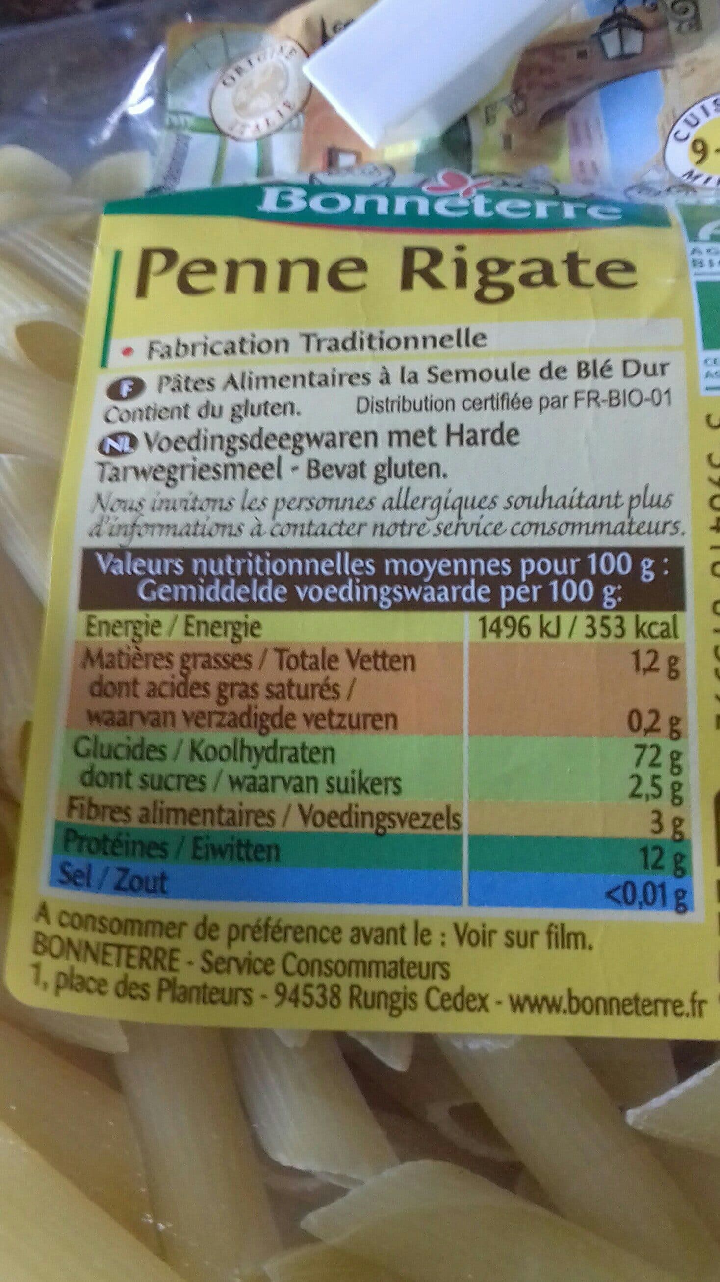 Bonneterre PENNE RIGATE BLANCHES packshot