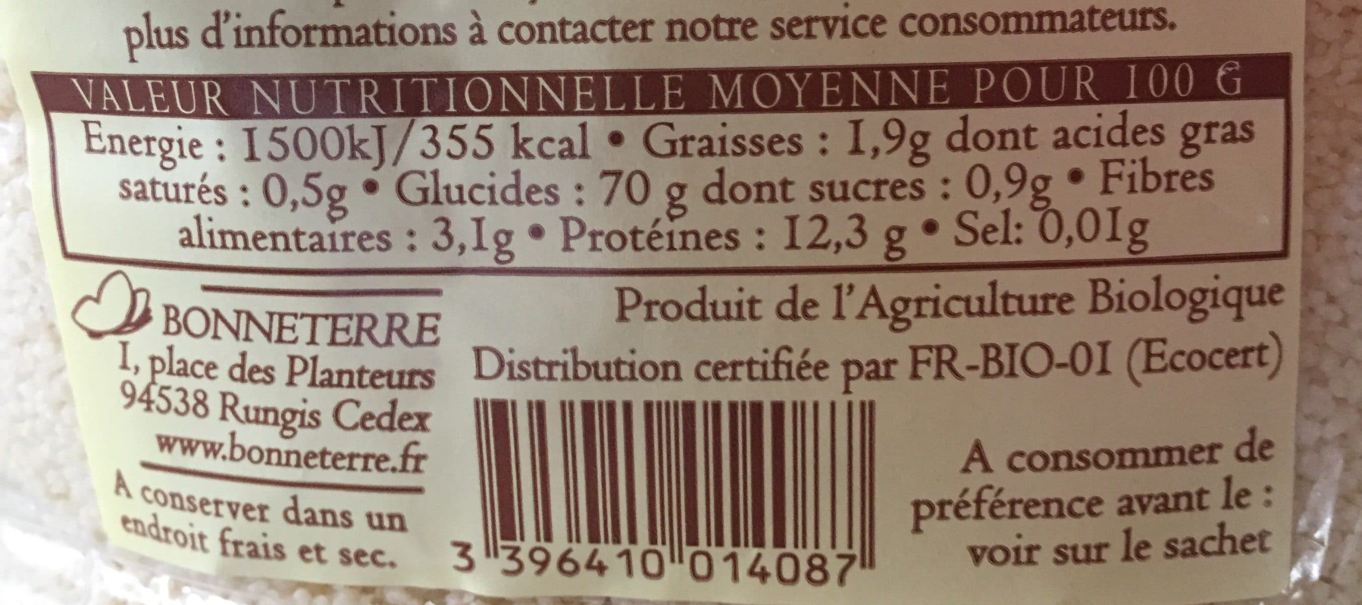 Bonneterre Couscous Blanc packshot