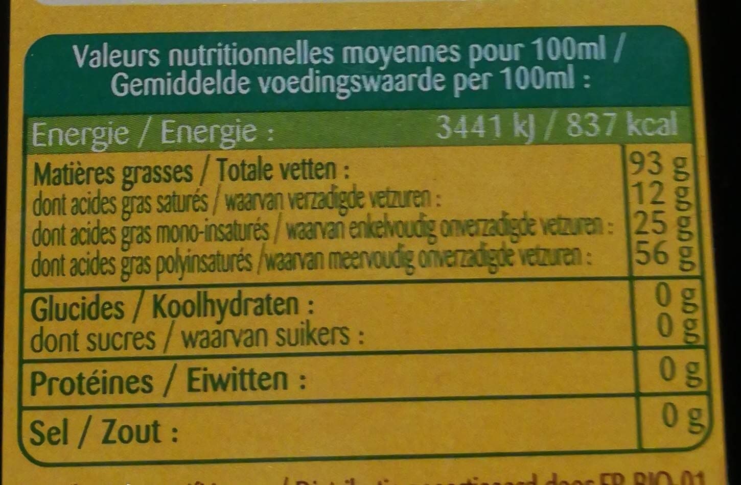 Bonneterre HUILE TOURNESOL VIERGE packshot