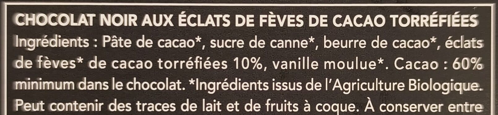 Bonneterre Chocolat Noir Fèves de Cacao Torréfiées packshot