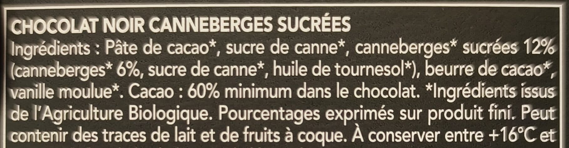 Bonneterre Chocolat noir cranberries packshot