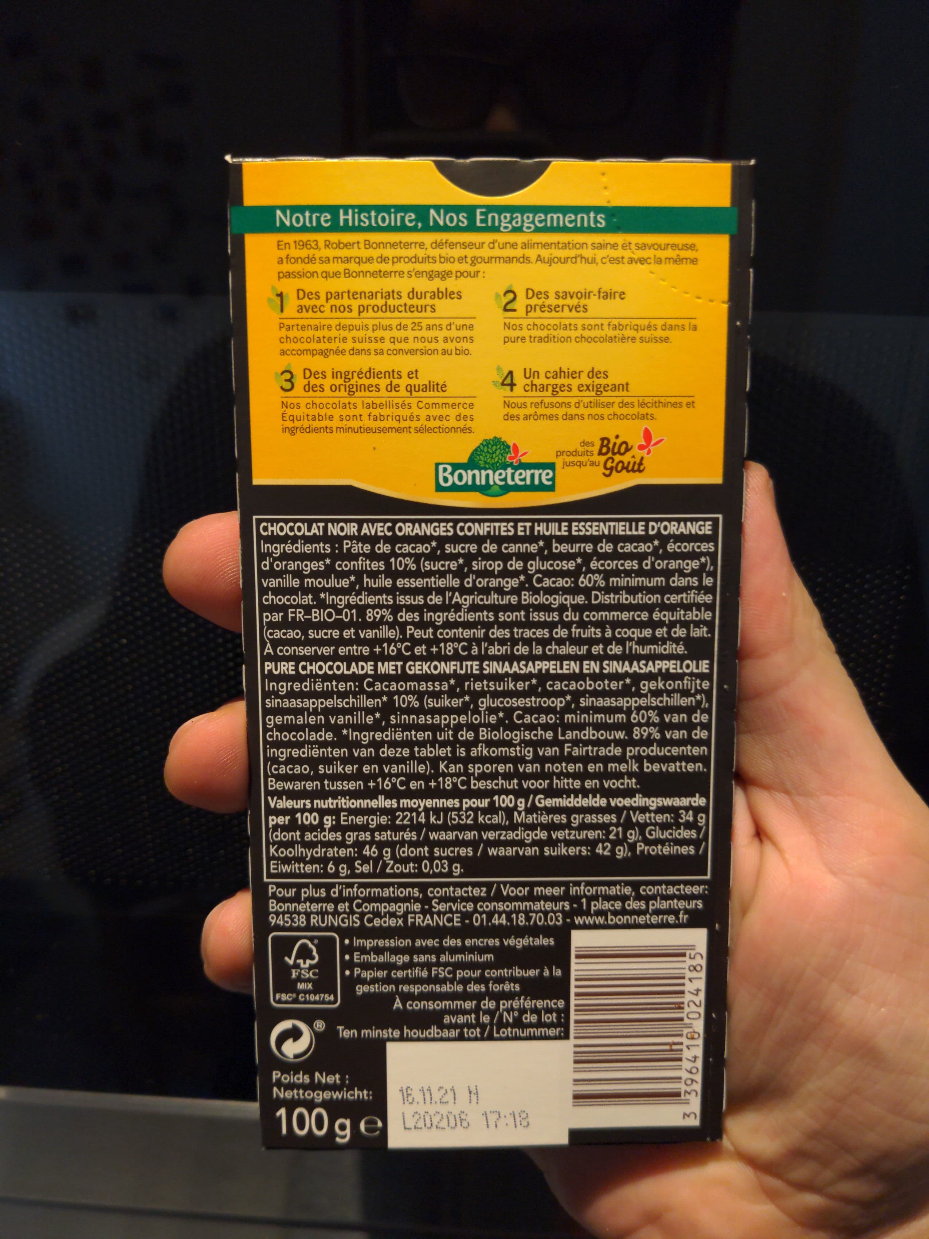 bonneterre Chocolat Noir Oranges Confites packshot