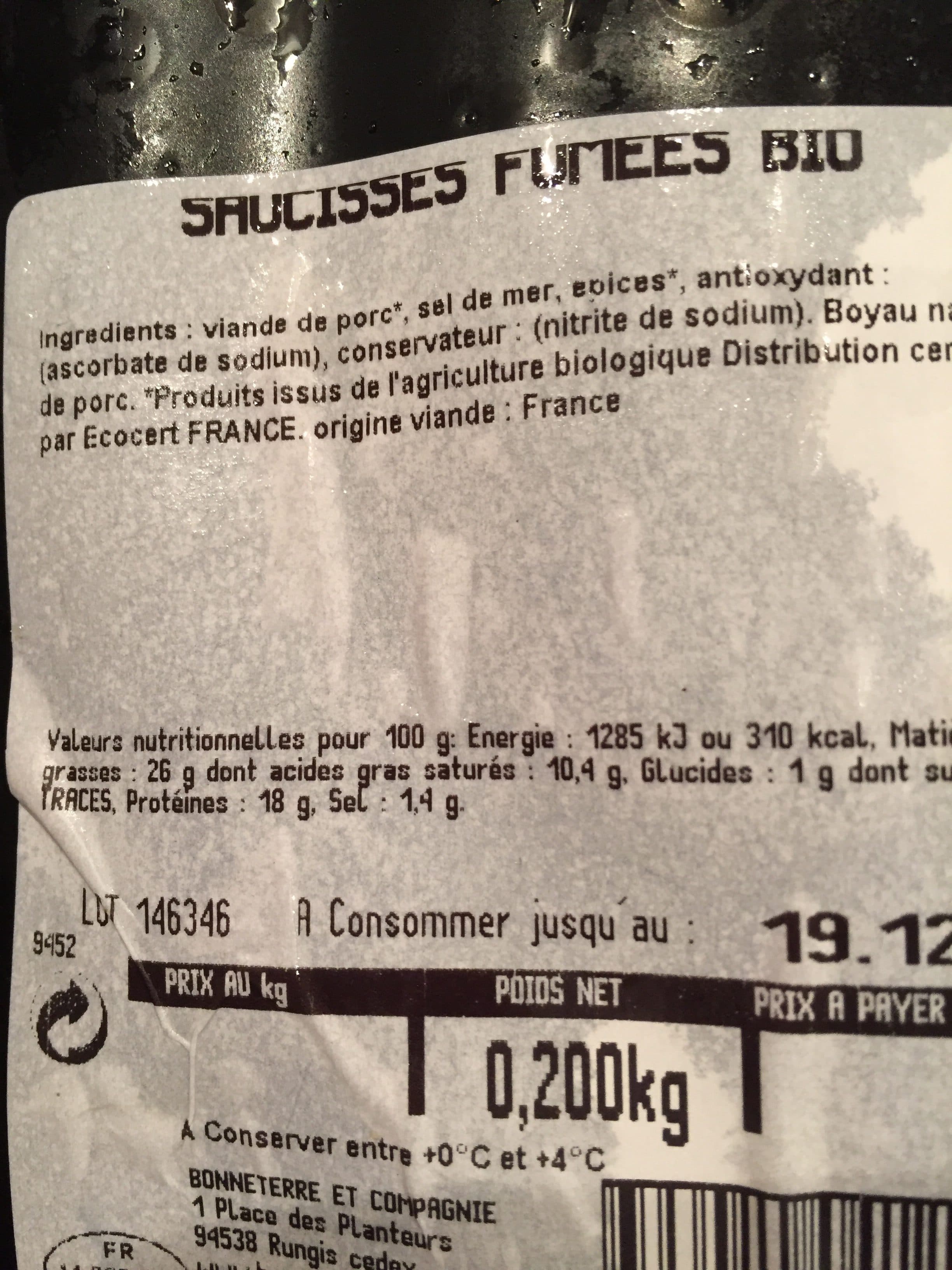 Bonneterre Saucisses Fumees X2 packshot