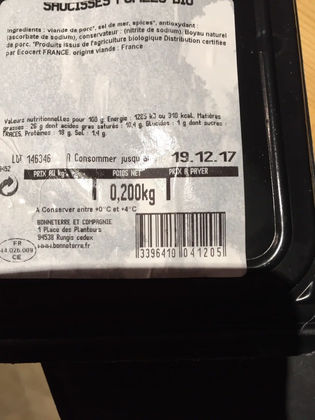 Bonneterre Saucisses Fumees X2 packshot