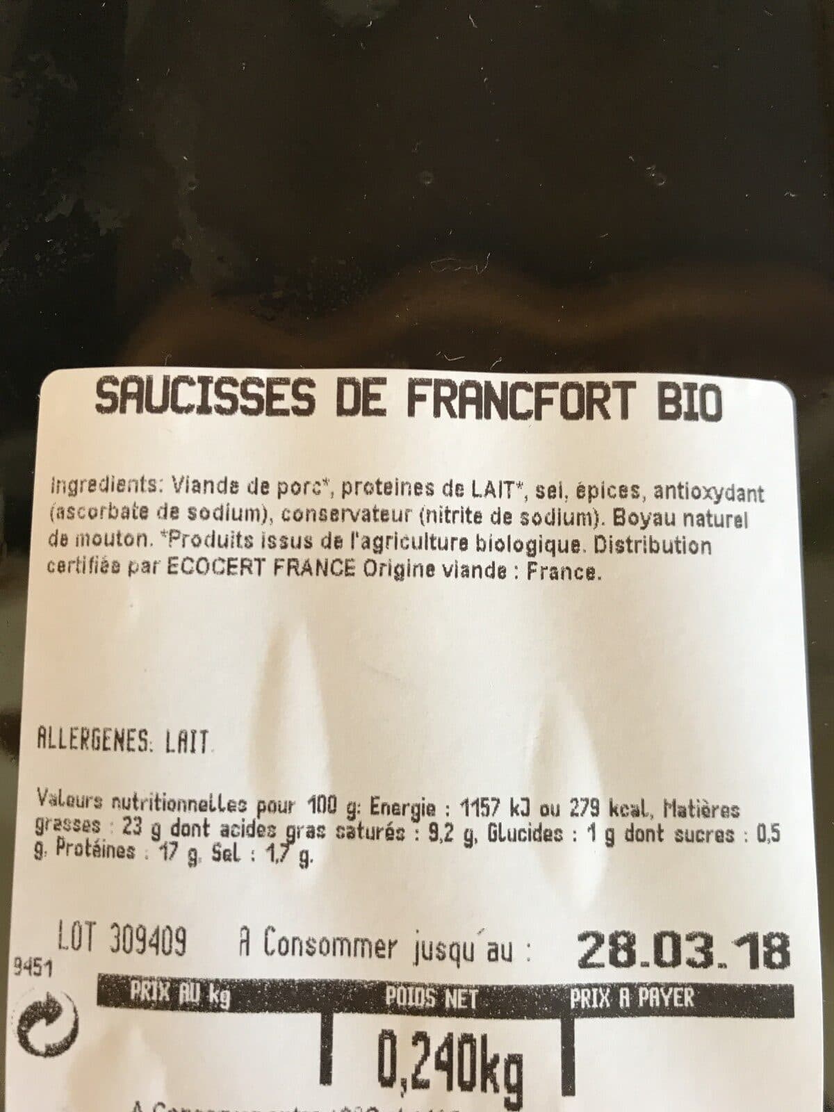 Bonneterre Saucisses De Francfort X4 packshot