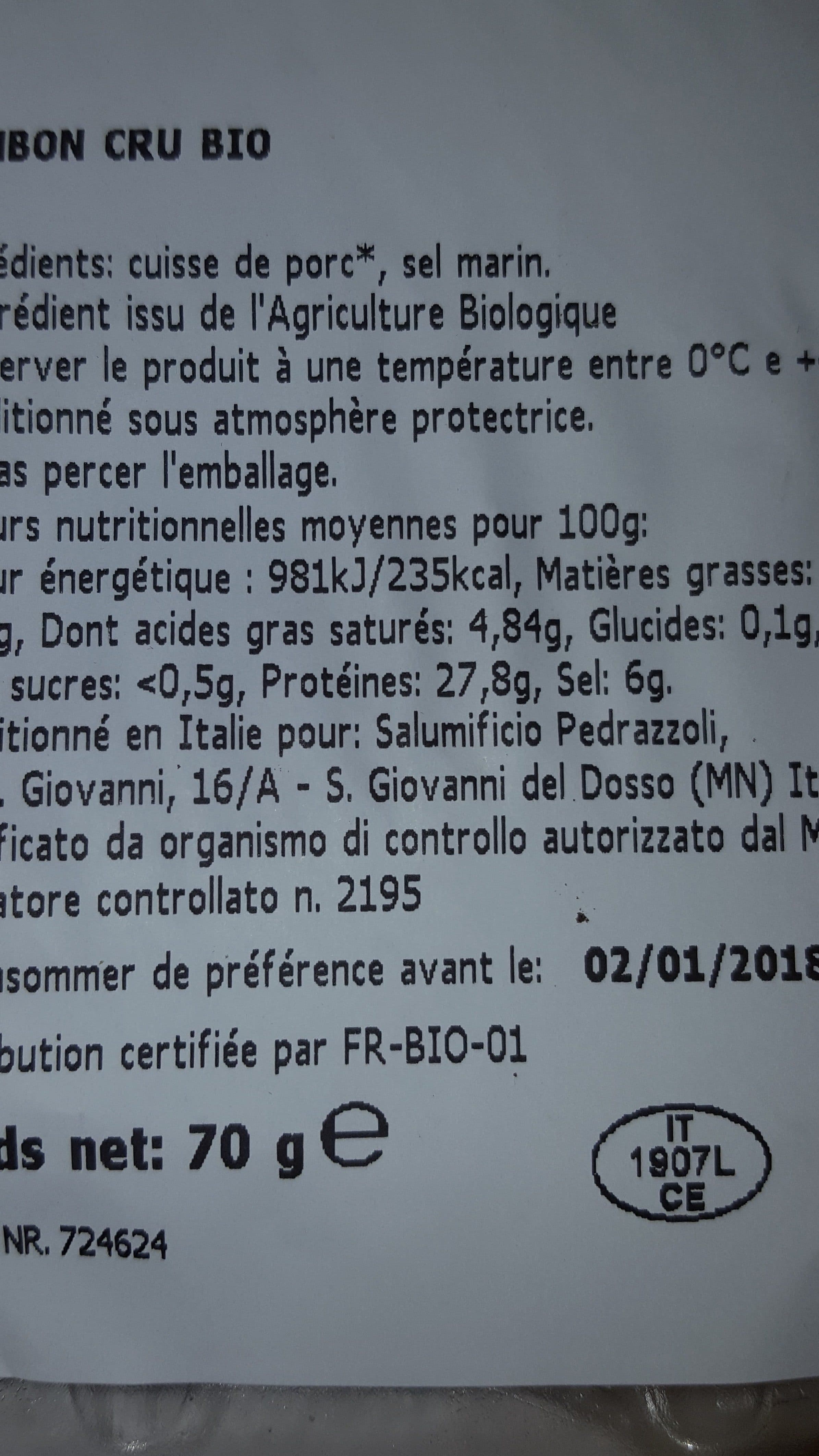 Bonneterre Jambon sec packshot