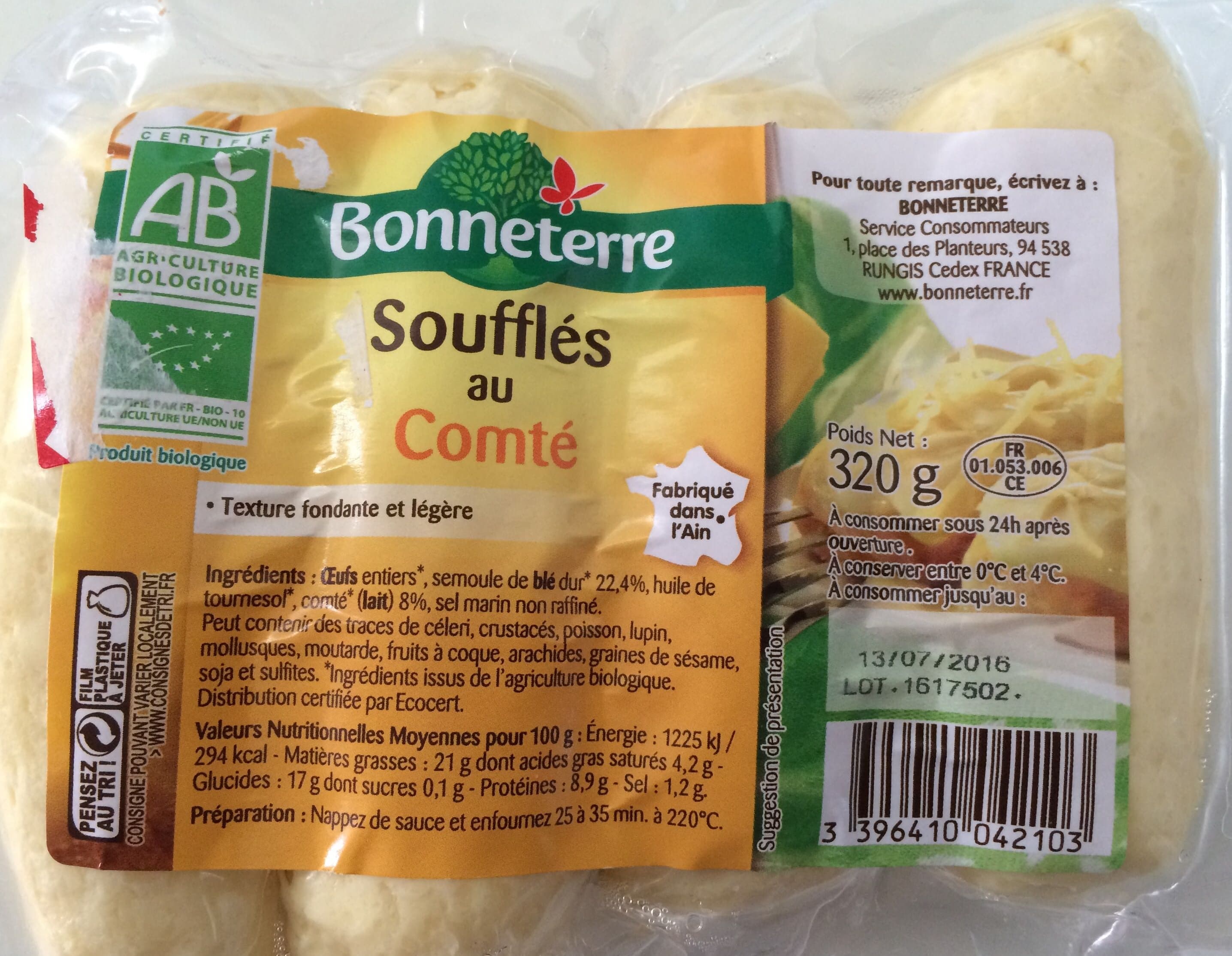 Bonneterre Soufflés au Comté packshot