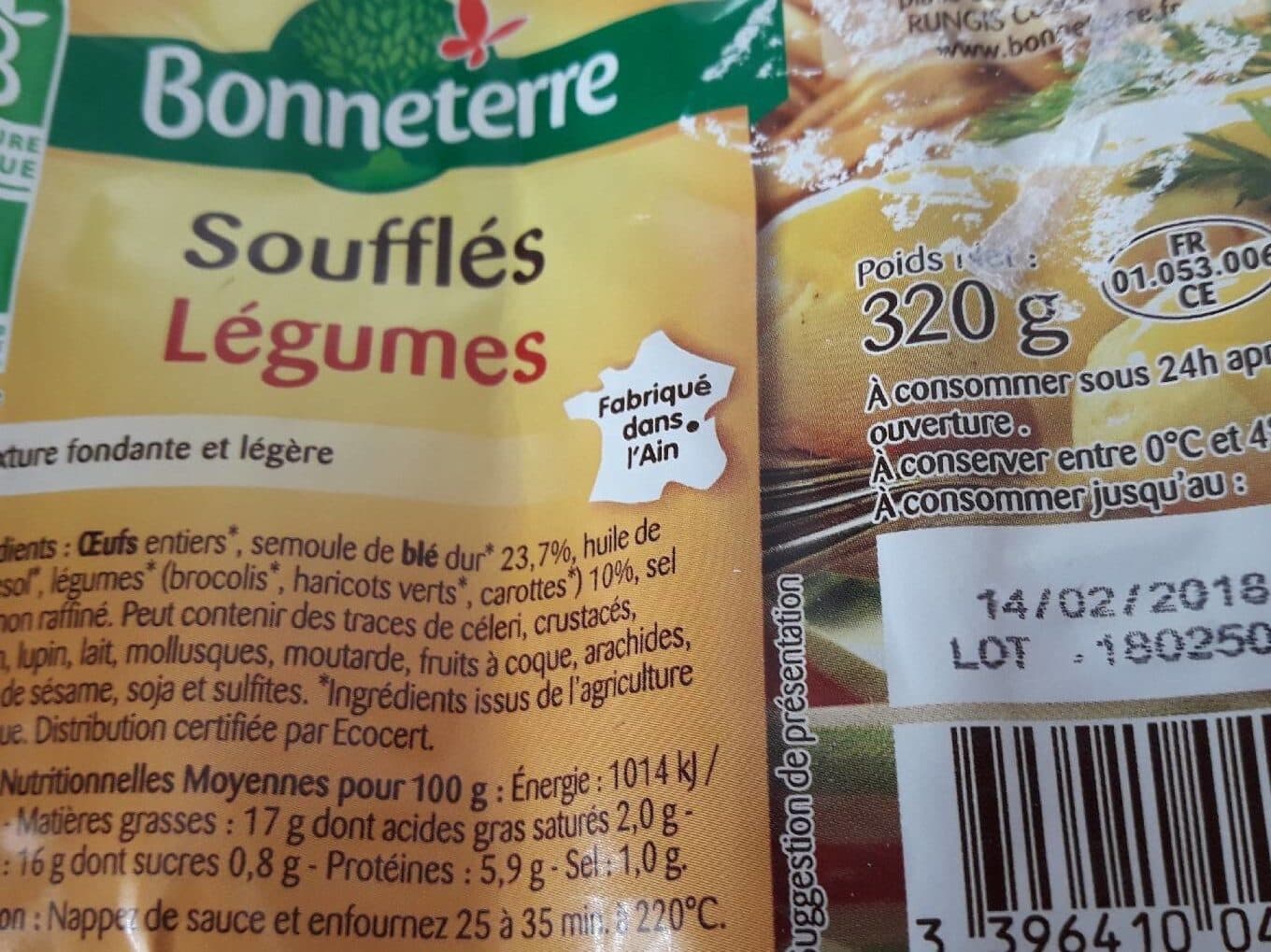 Bonneterre Soufflés Aux Légumes Du Potager packshot