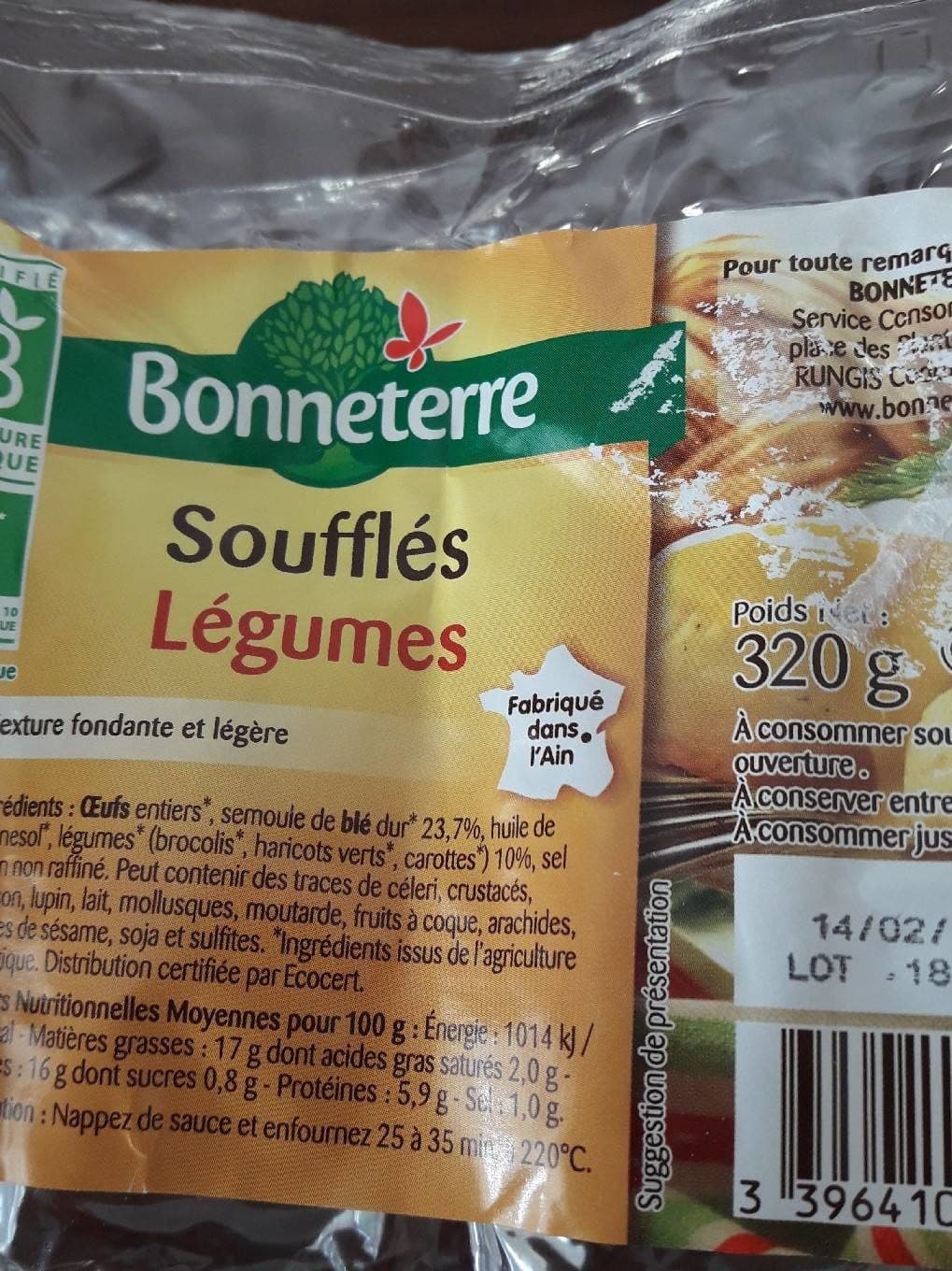 Bonneterre Soufflés Aux Légumes Du Potager packshot