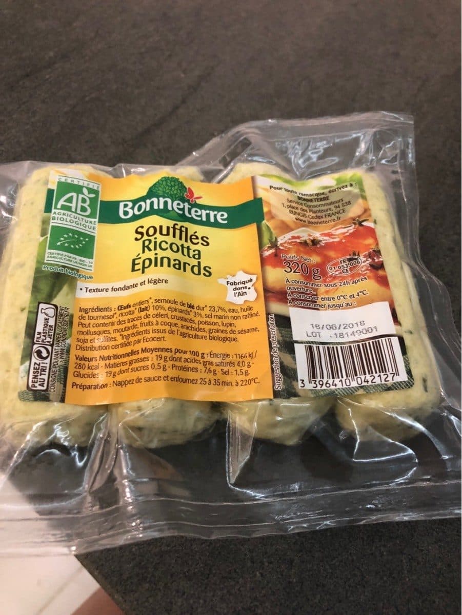 Bonneterre Soufflés Ricotta épinards packshot