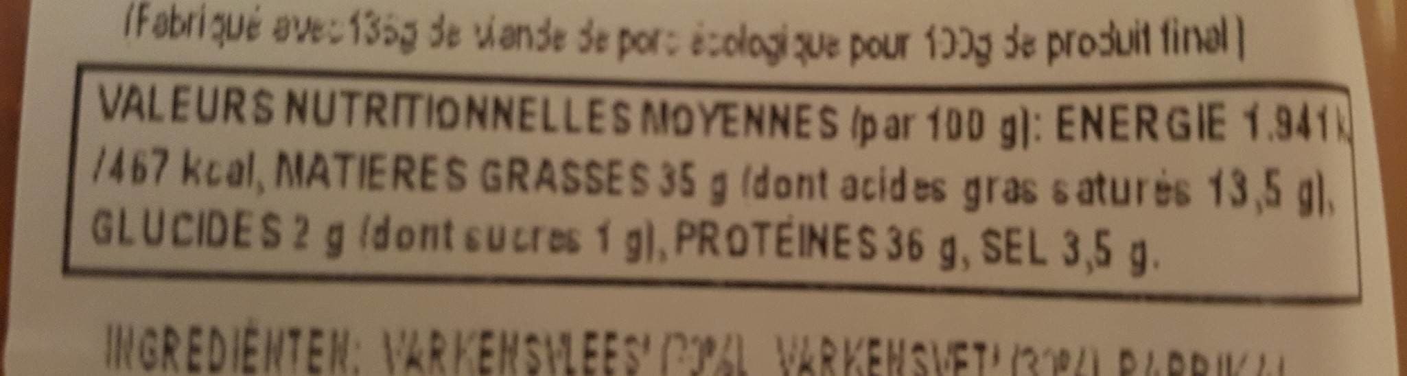 Bonneterre Chorizo En Tranches packshot