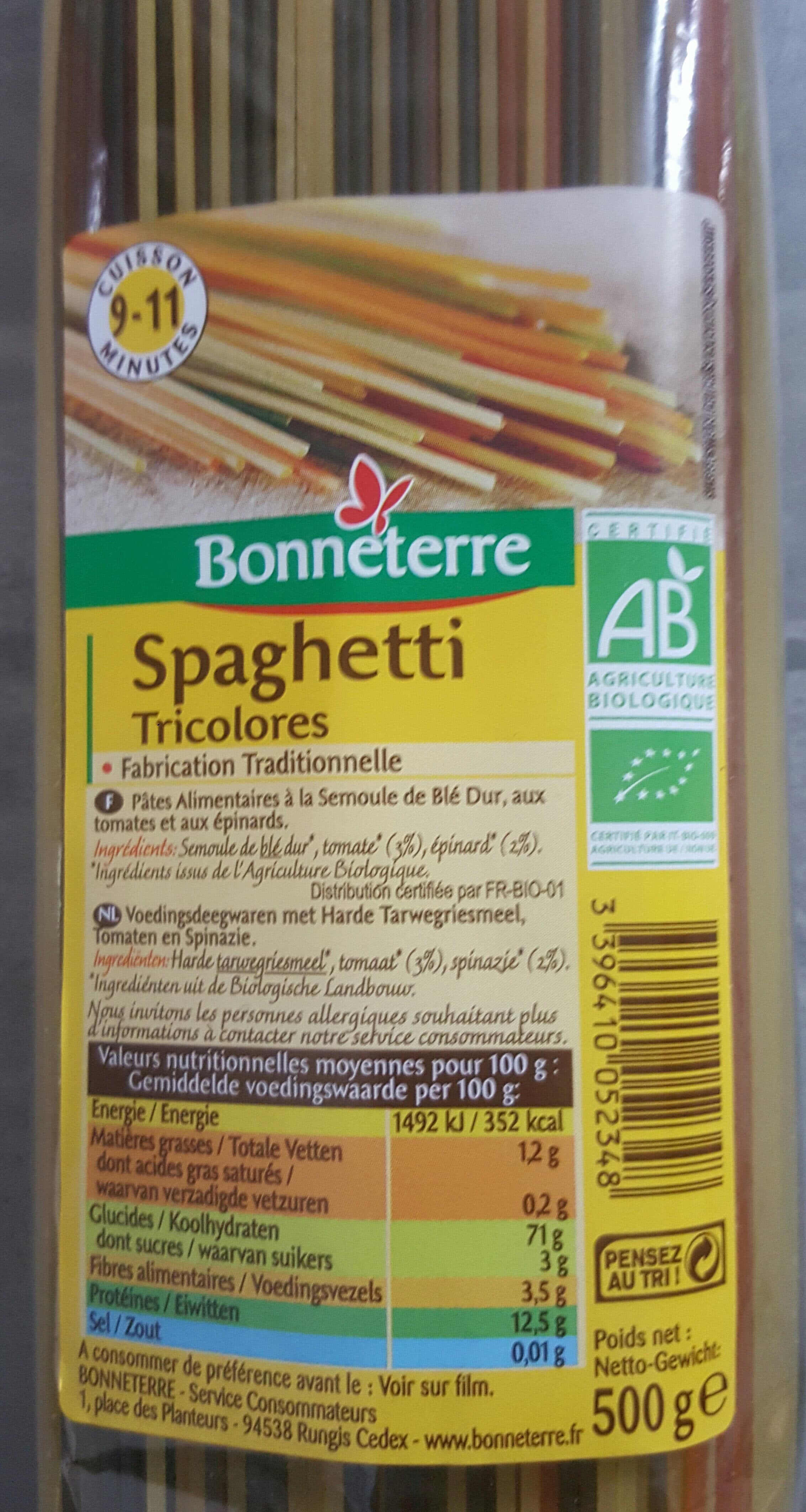 Bonneterre Spaghetti tricolores packshot