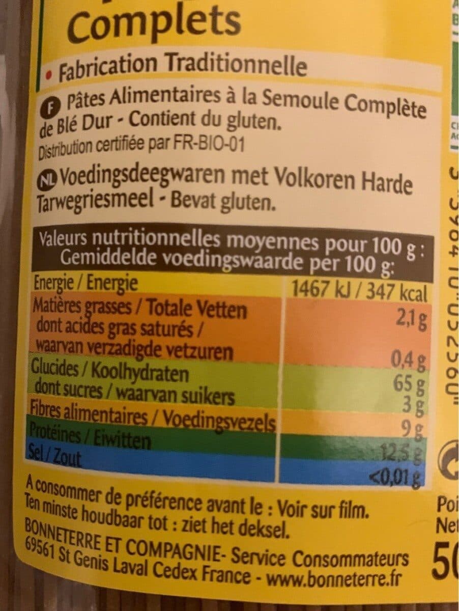 Bonneterre Spaghetti complets packshot