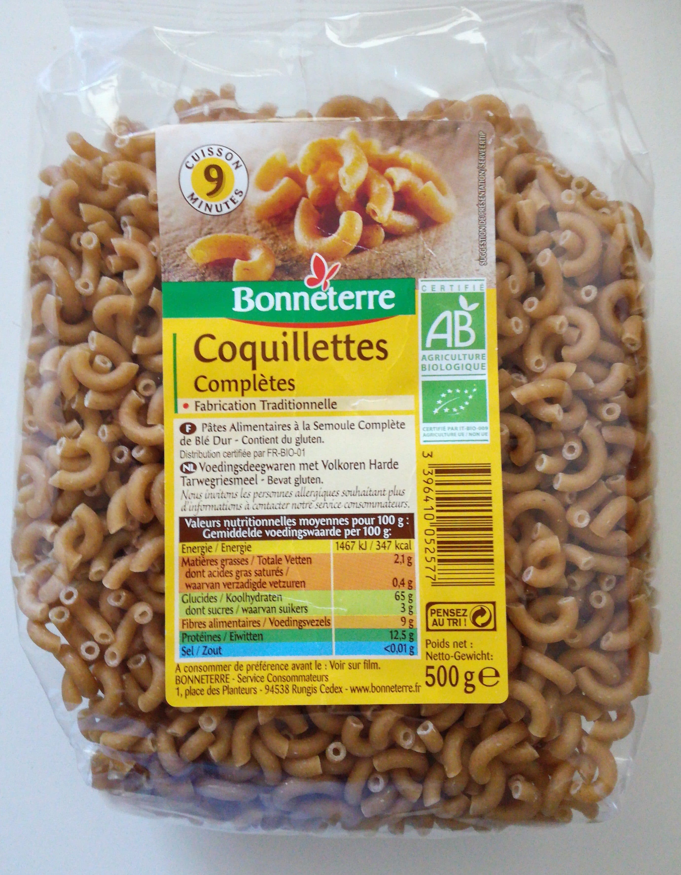 Bonneterre Coquillettes Complètes, 500G packshot