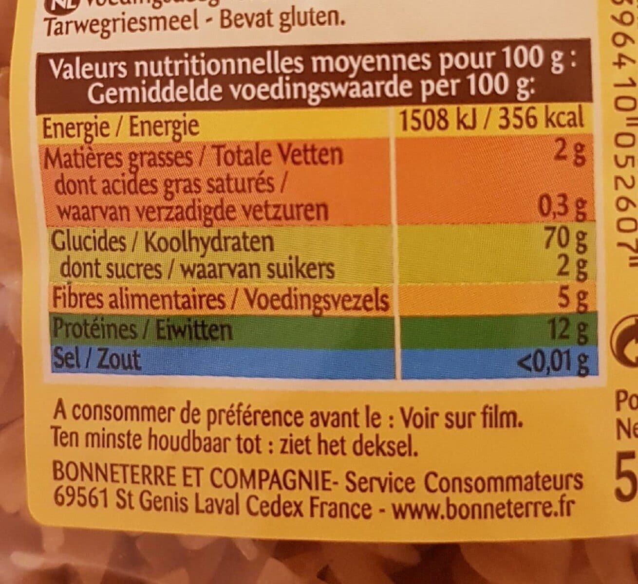 Bonneterre Fusilli Demi-complets packshot