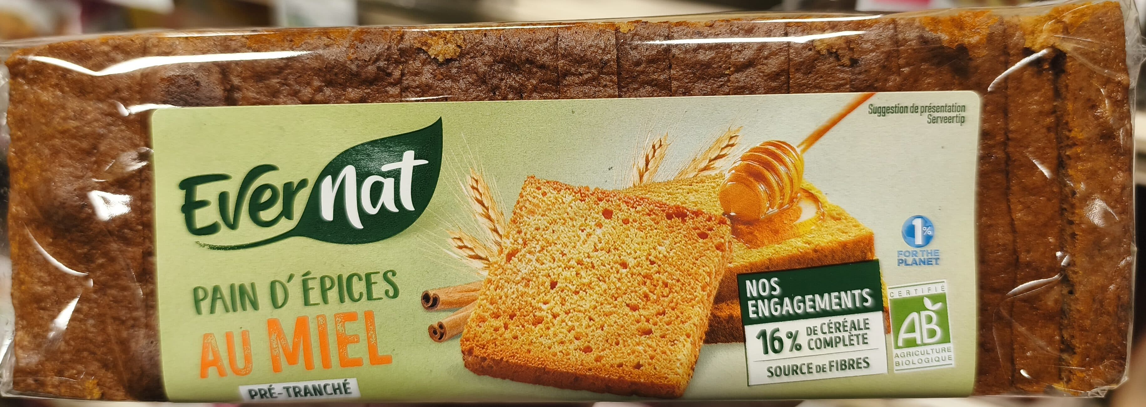 Evernat Pain d'Épice au Miel Prétranché packshot