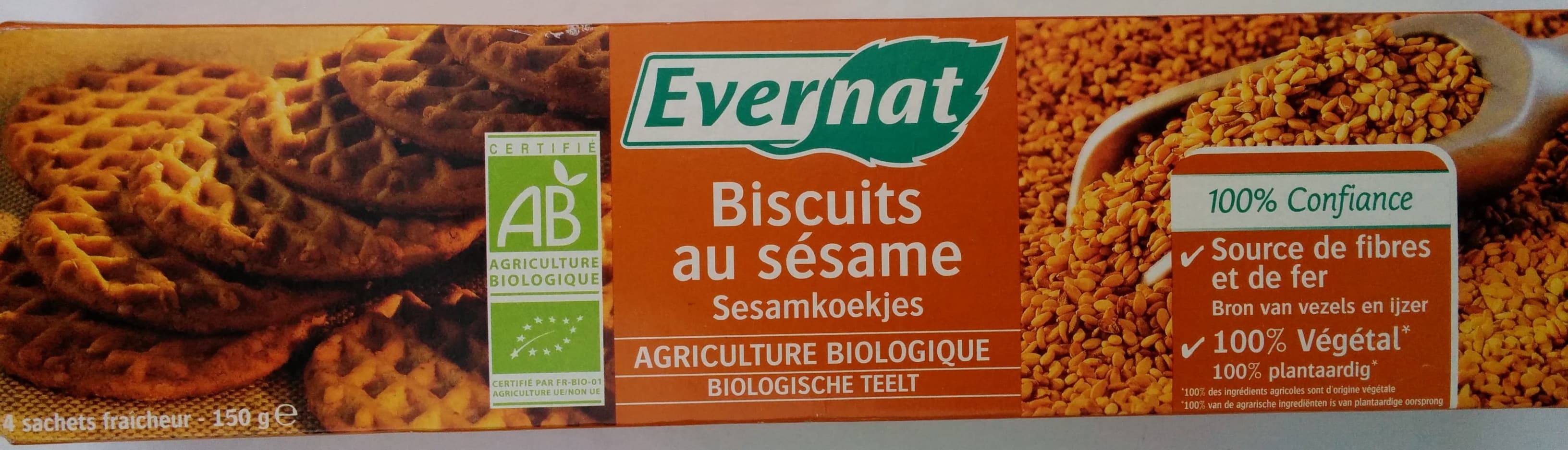 Evernat Biscuits au sésame bio packshot