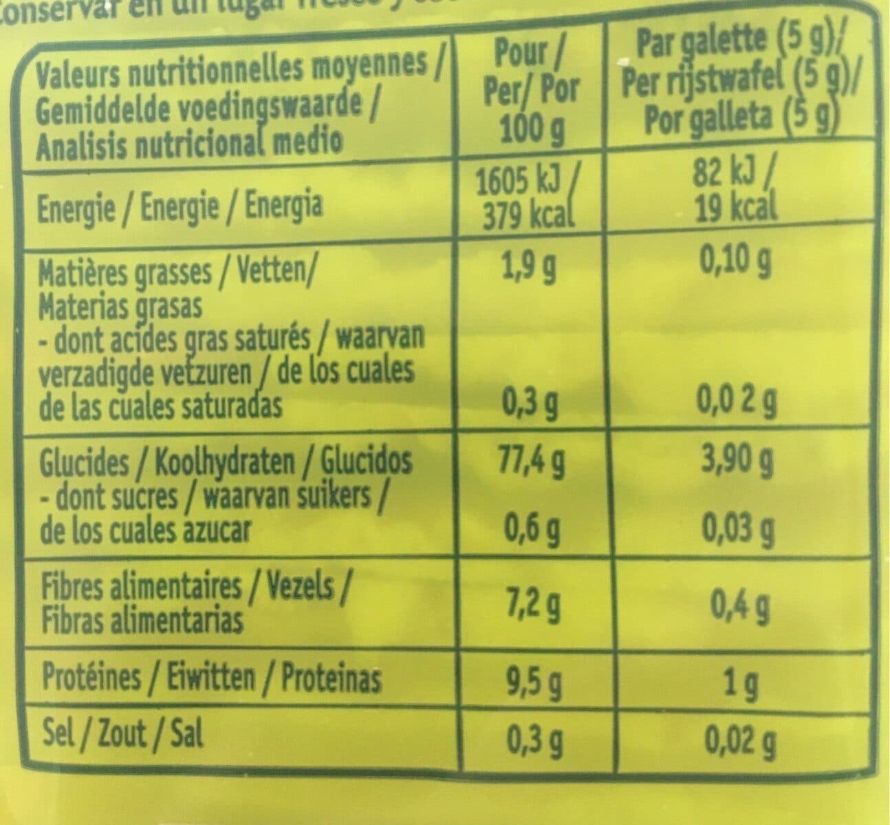 Evernat Galettes Maïs extra-fines packshot