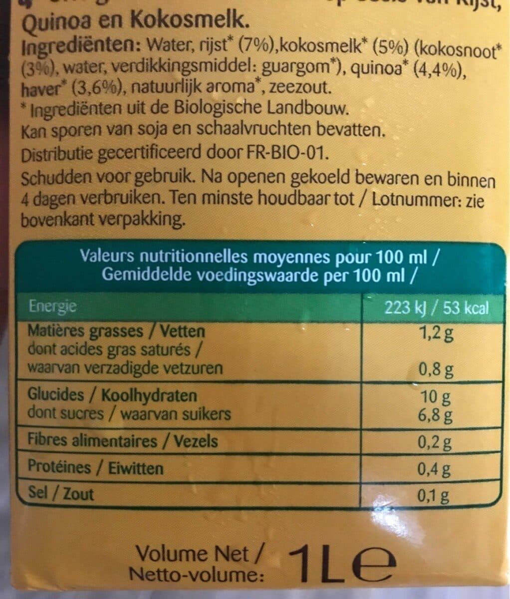 Bonneterre BOISSON RIZ QUINOA COCO packshot