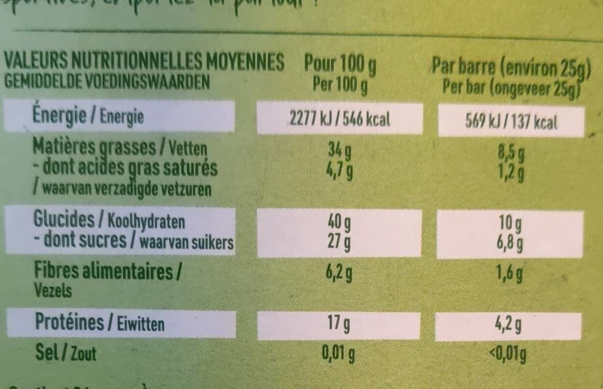 Evernat Barres cacahuètes amandes packshot