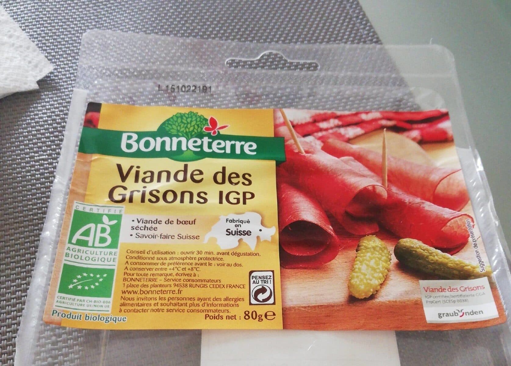 Bonneterre VIANDE DES GRISONS packshot