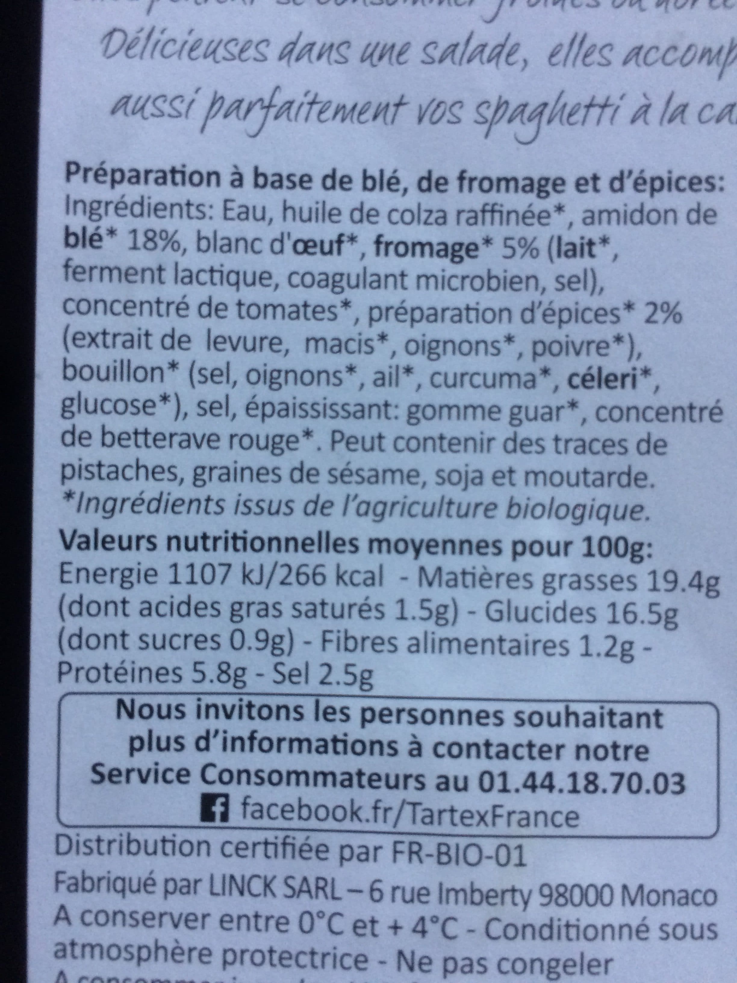 tartex Allumettes veggie packshot