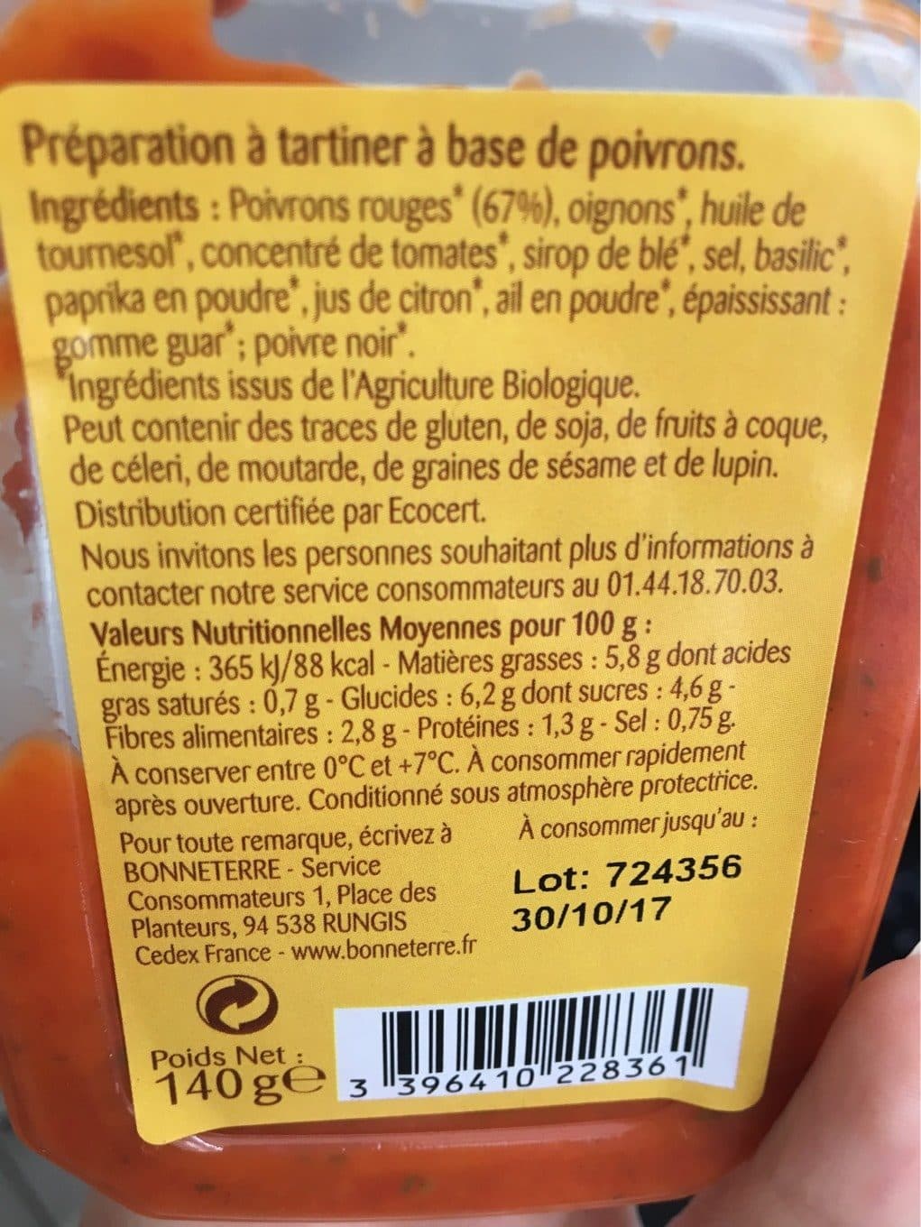 Bonneterre Delice De Poivrons packshot