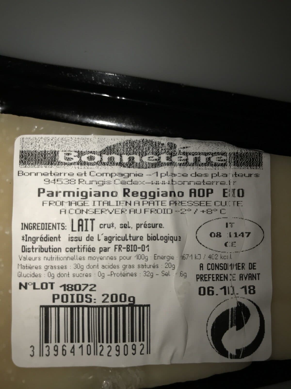 Bonneterre Parmigiano reggiano packshot