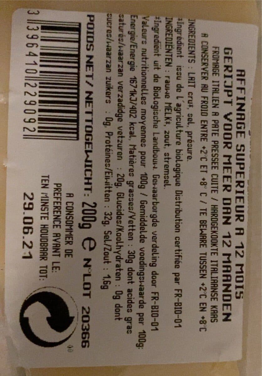 Bonneterre Parmigiano reggiano packshot