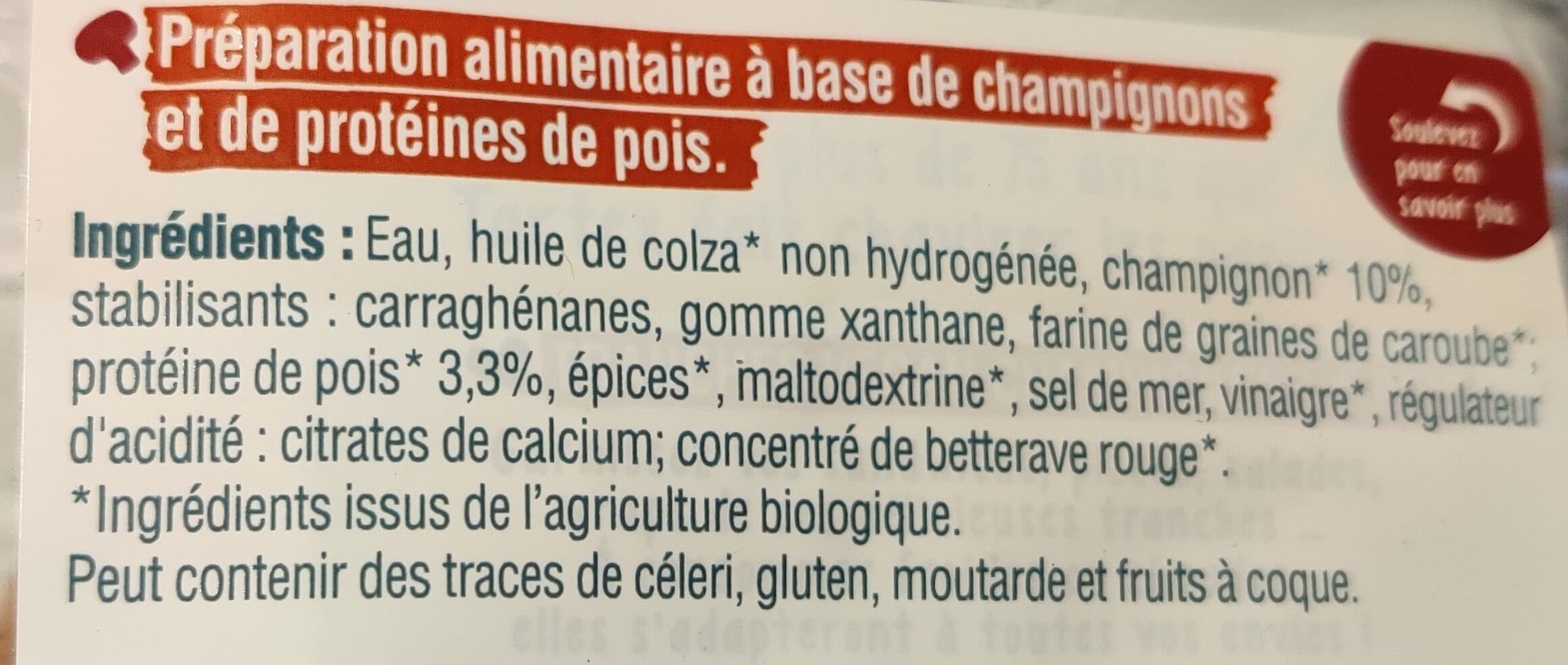 Tartex Tranches champlgnons & pois packshot