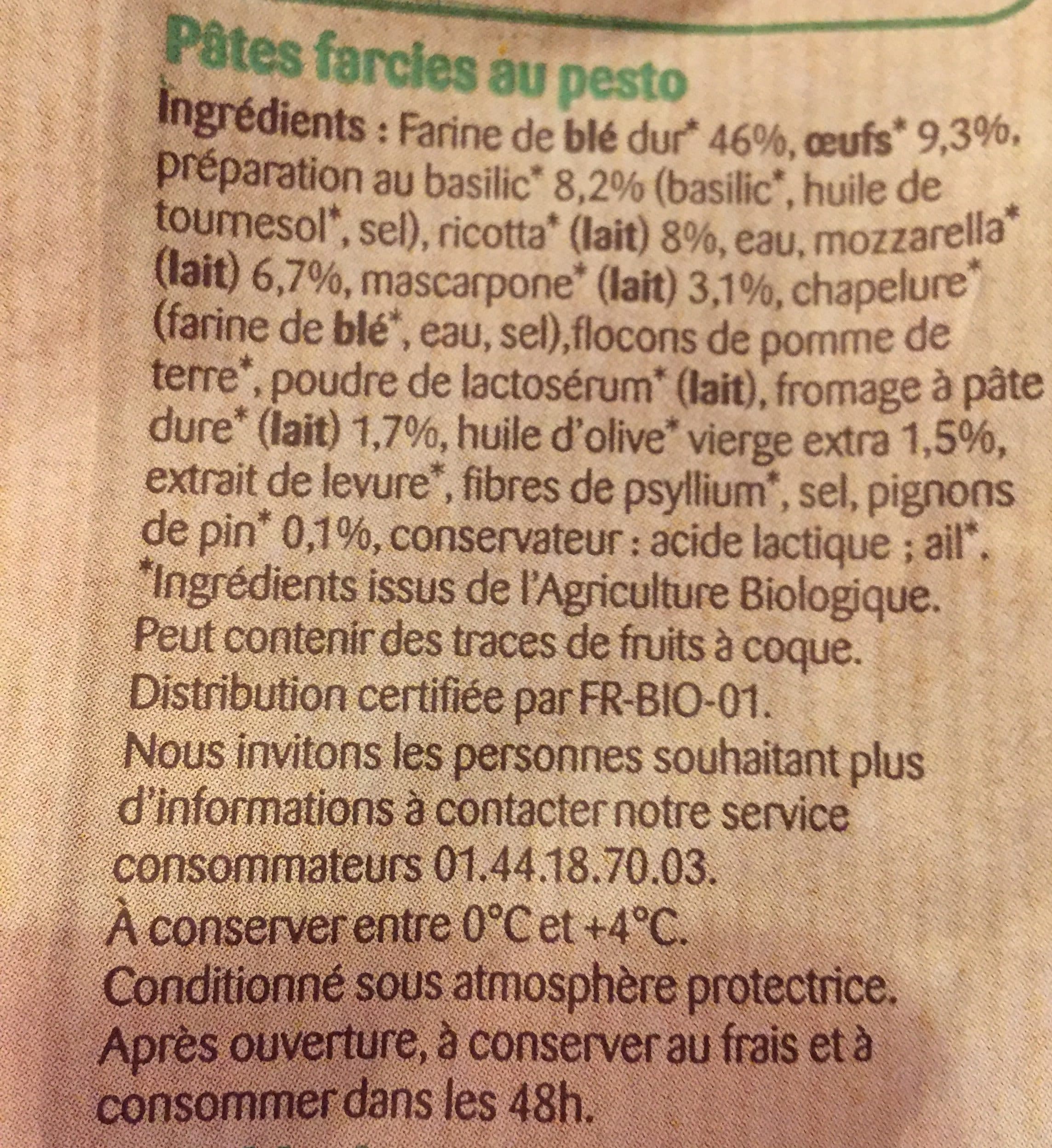 Bonneterre Tortelloni au pesto packshot