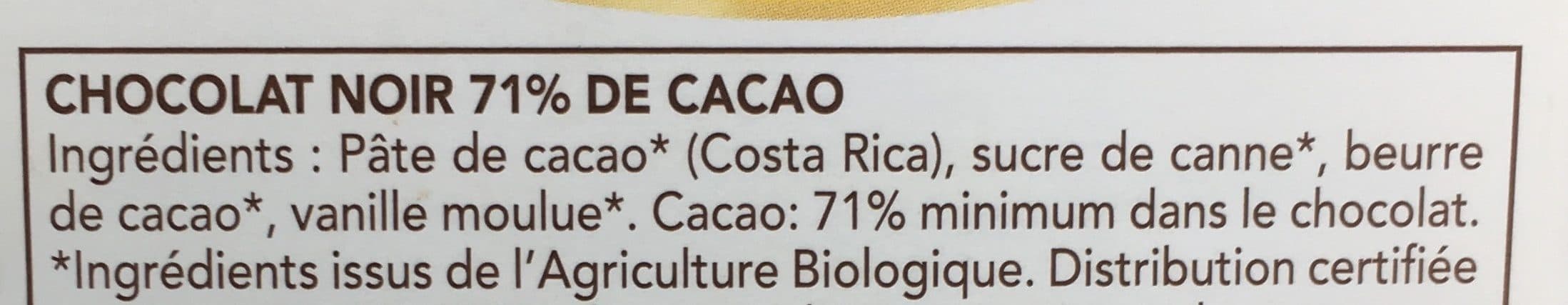 Bonneterre Chocolat Noir 71% Cacao packshot