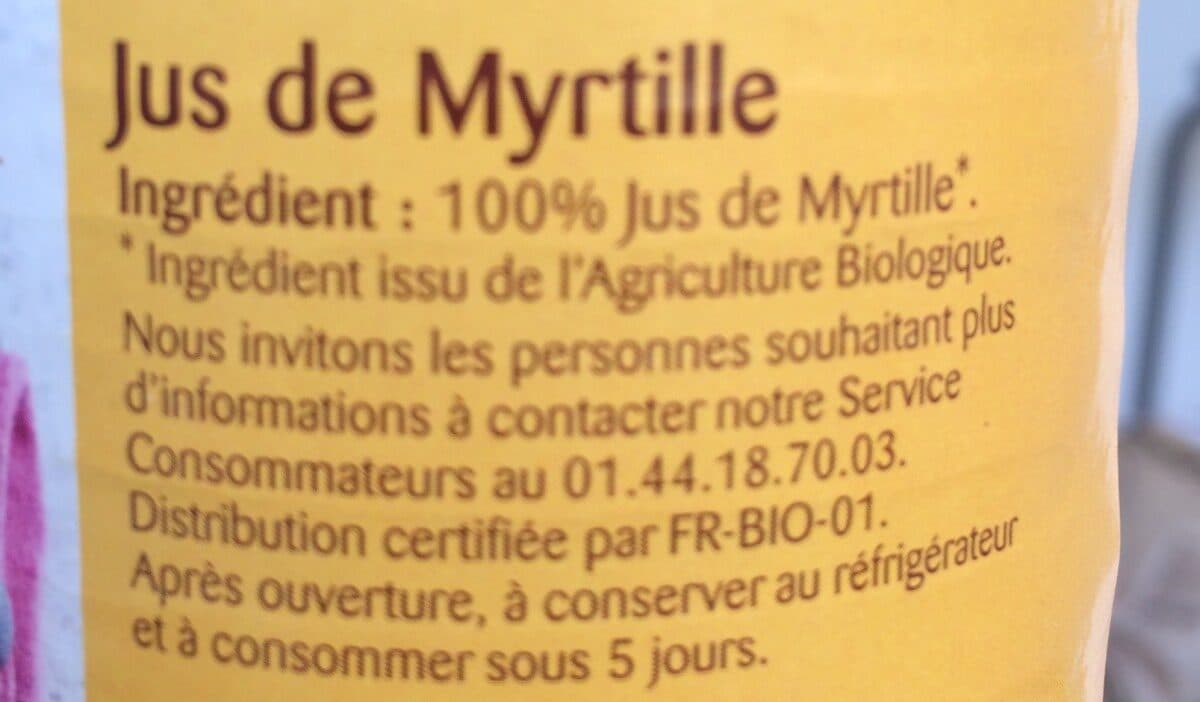 Bonneterre Pur Jus de Myrtille packshot