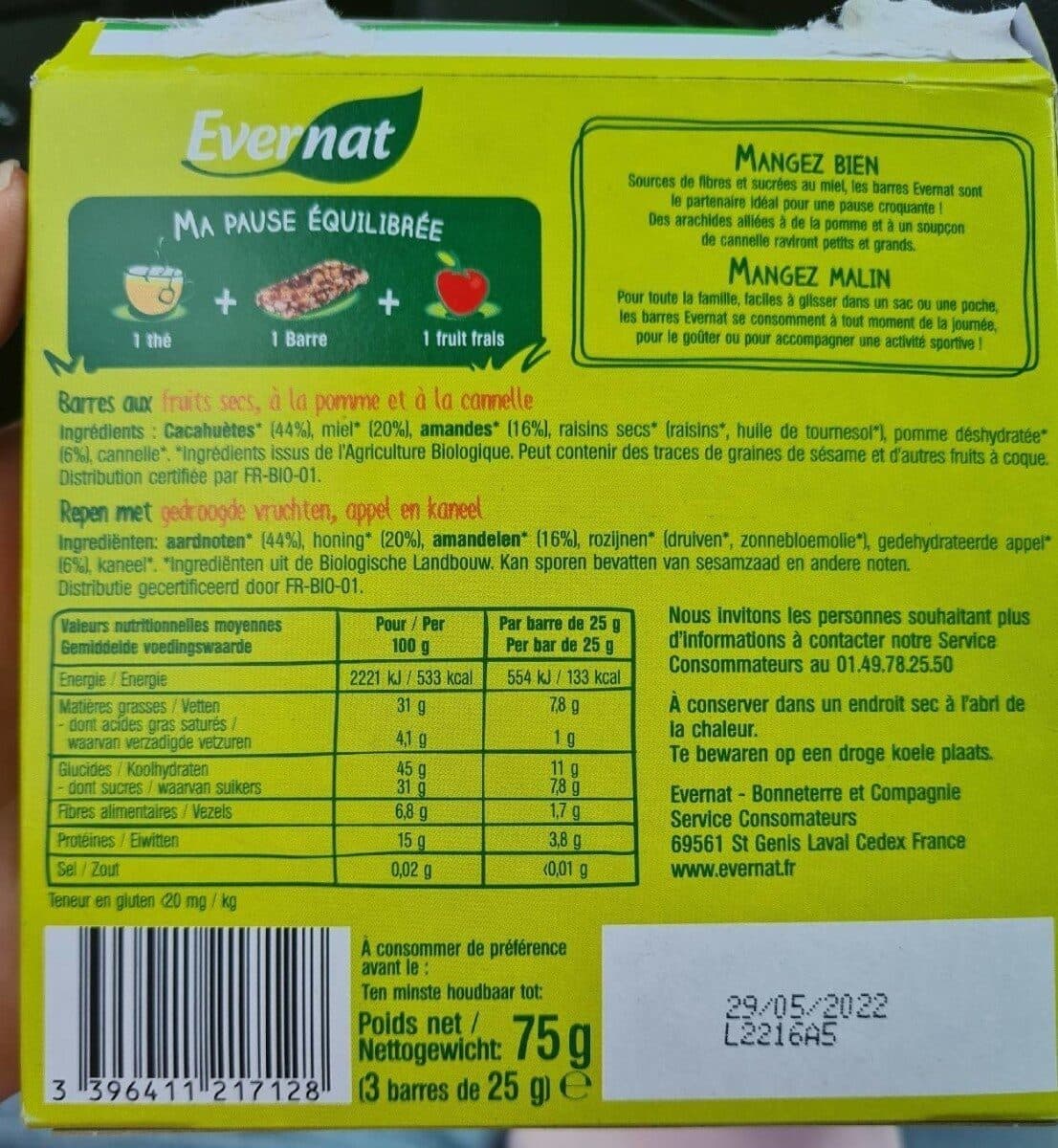 Evernat Barres Pomme Cannelle packshot