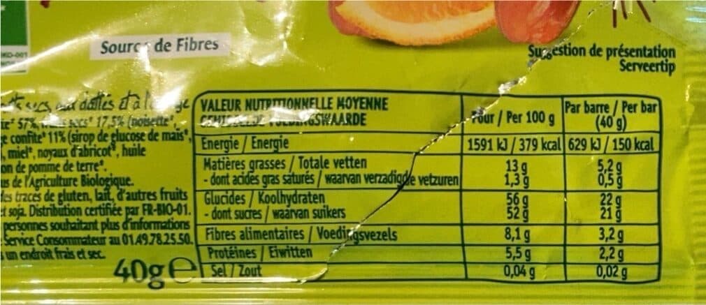 Evernat Barre De Fruits Datte Orange packshot