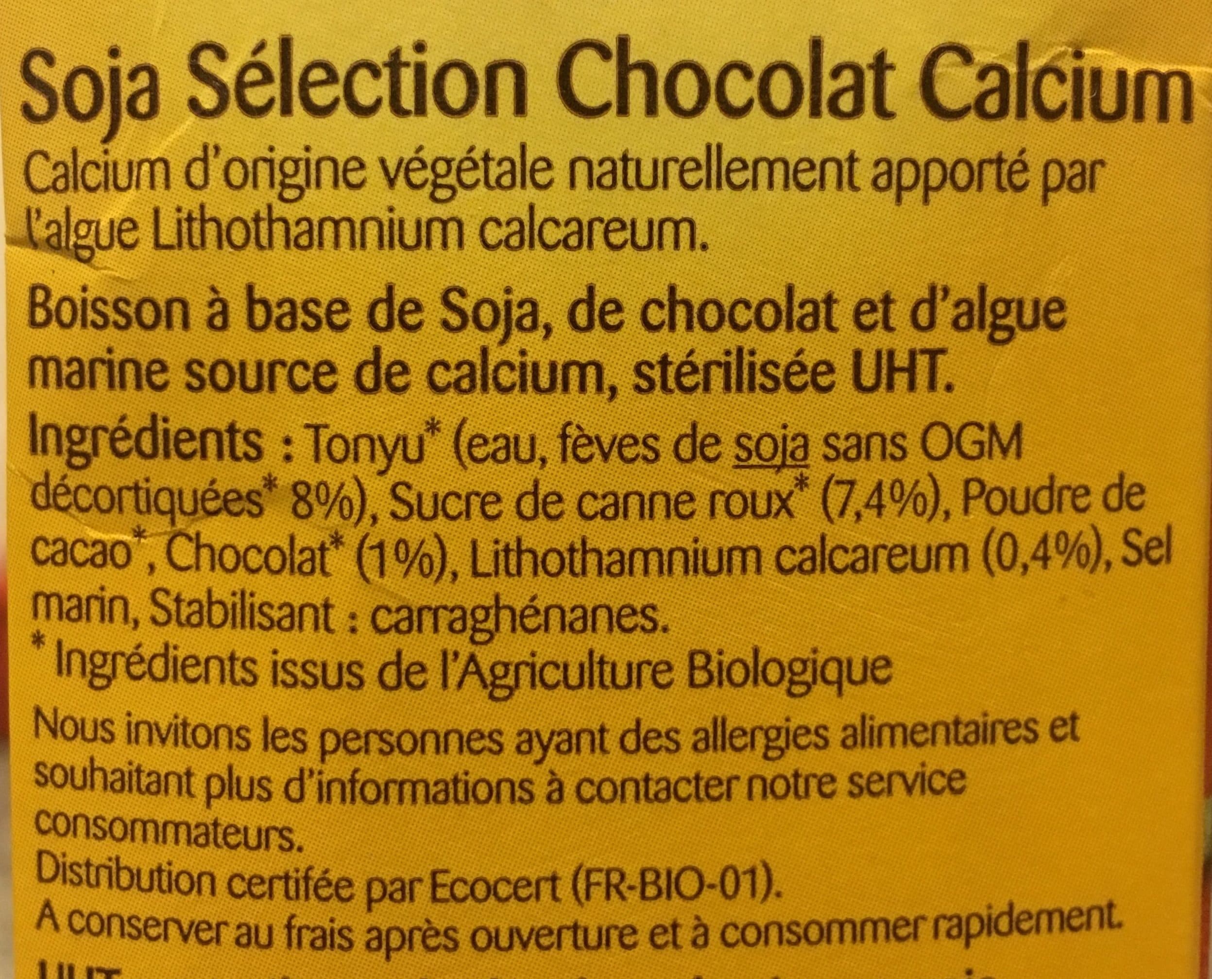 Bonneterre Boisson Soja Selection Chocolat Calcium packshot