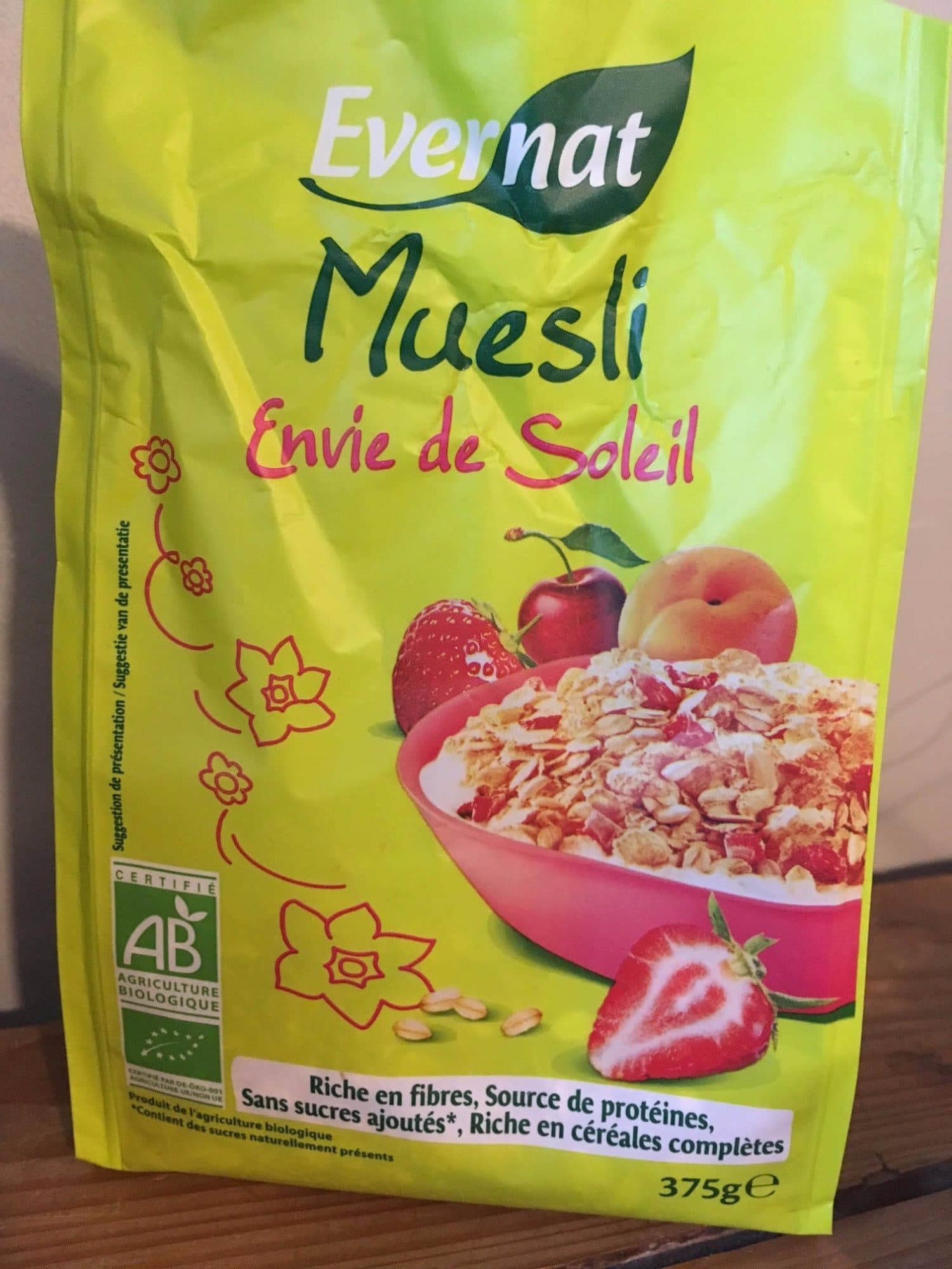 Evernat Muesli envie de soleil packshot