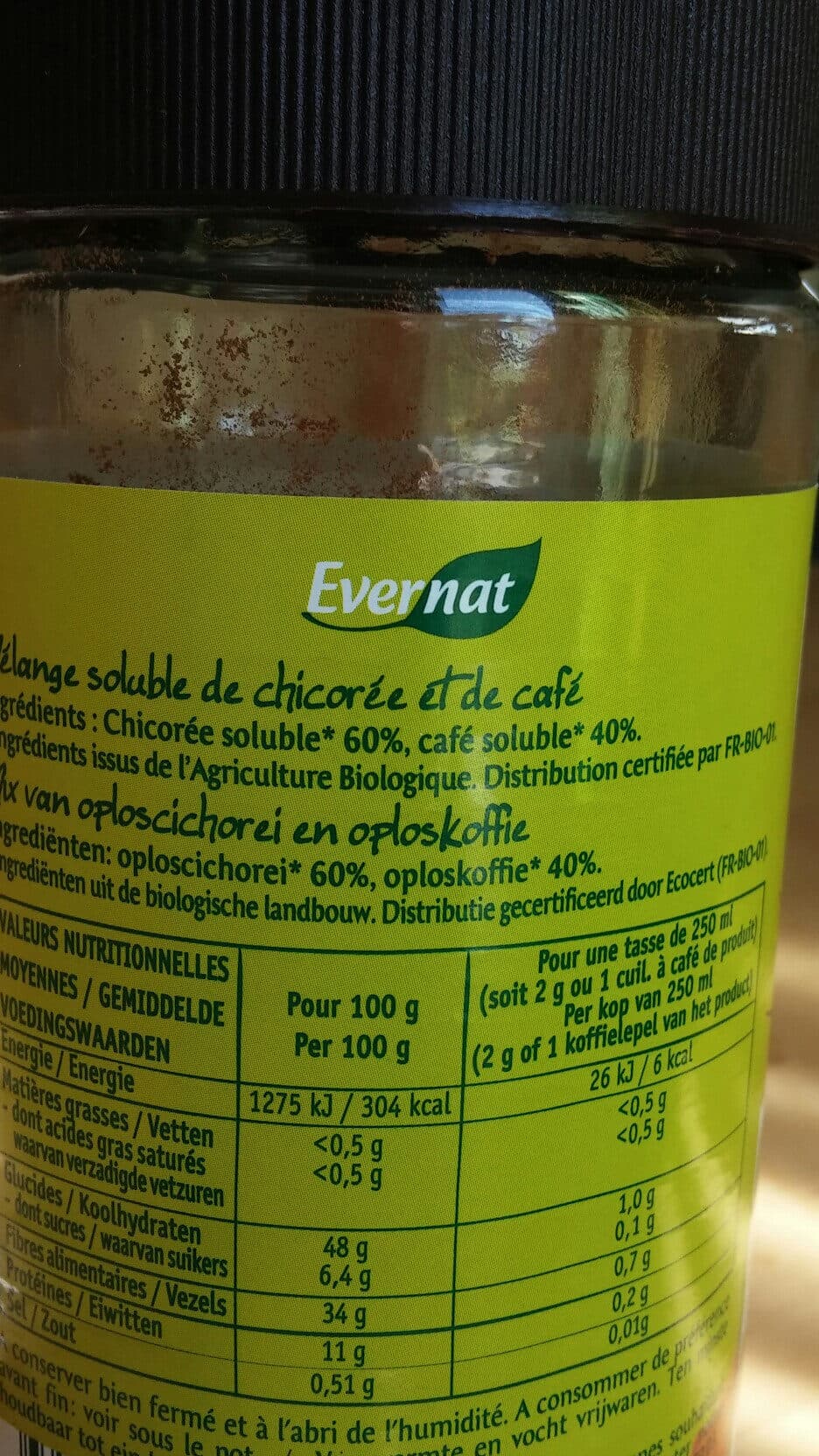 Evernat Chicorée-café soluble packshot